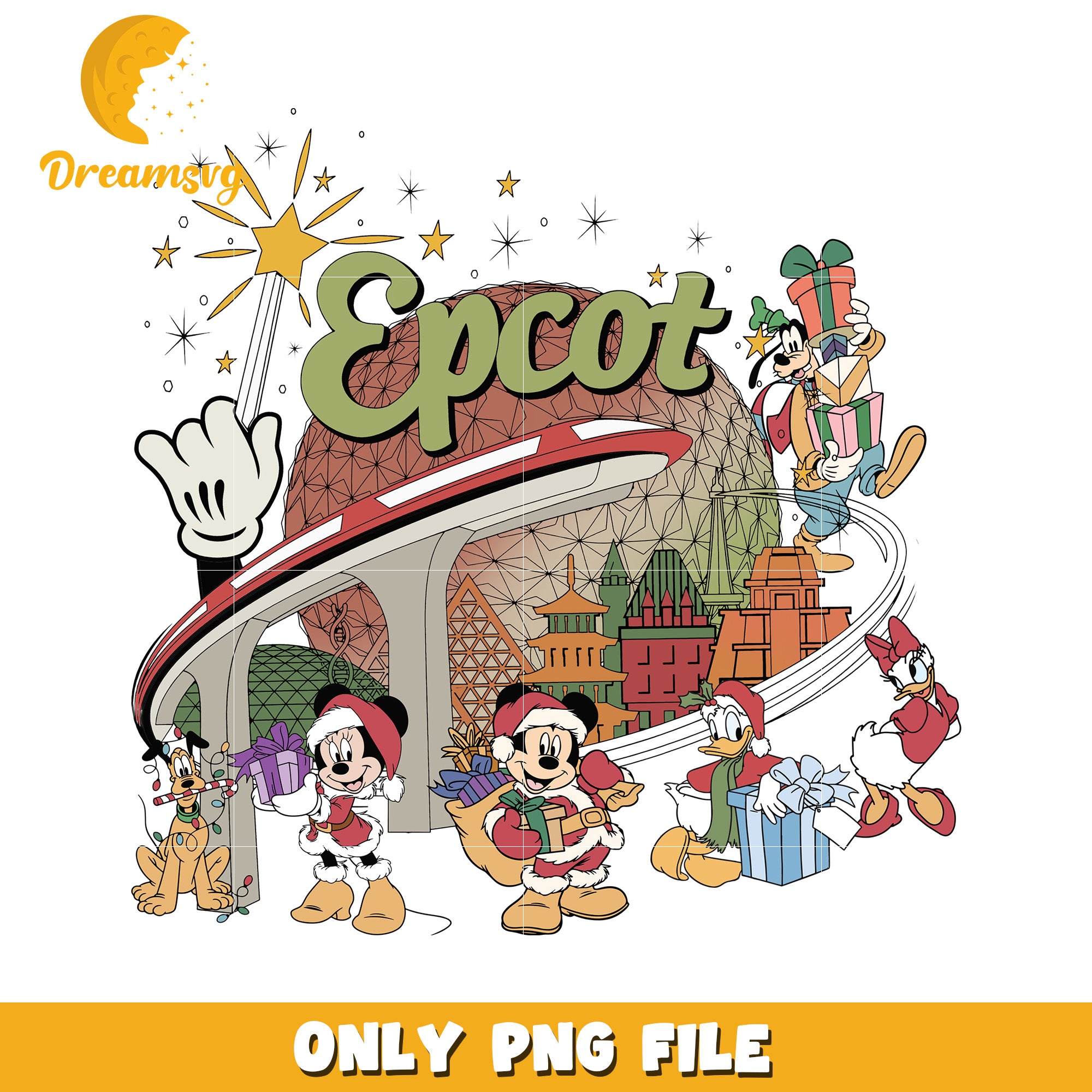 Epcot world png, disney celebration png, christmas dream png
