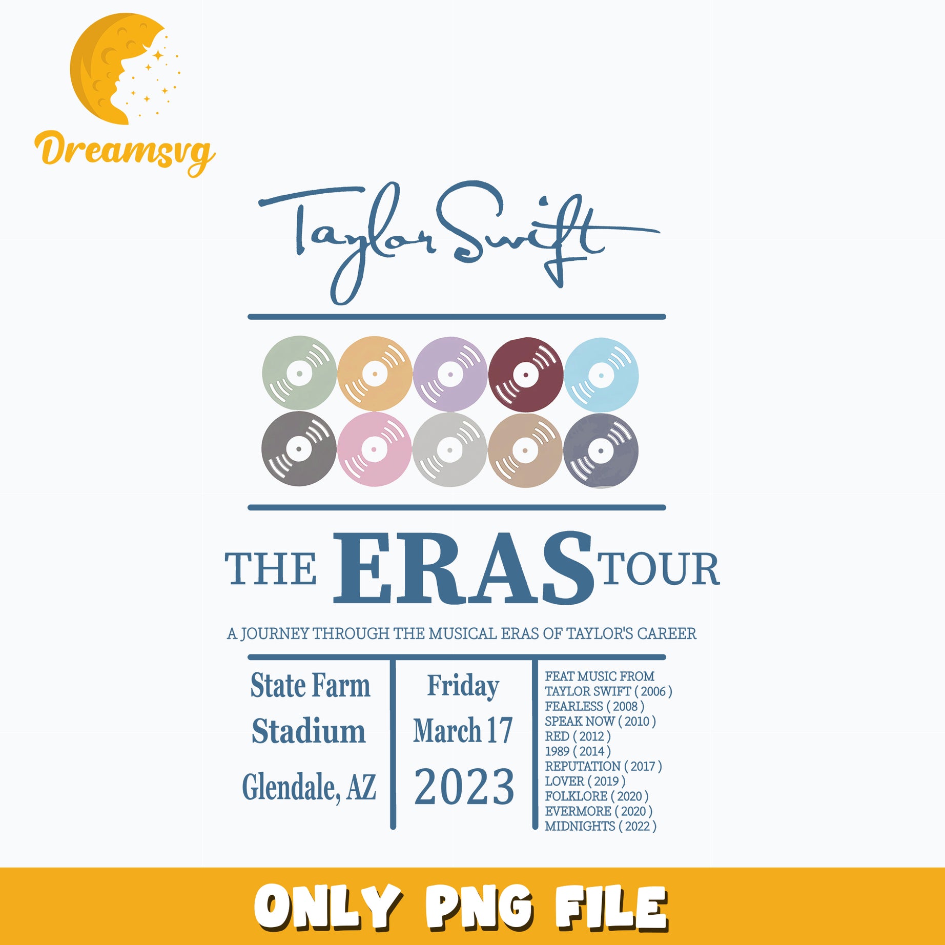 Eras Tour Time And Date png, The Eras Tour 2023 png, Eras List Song png