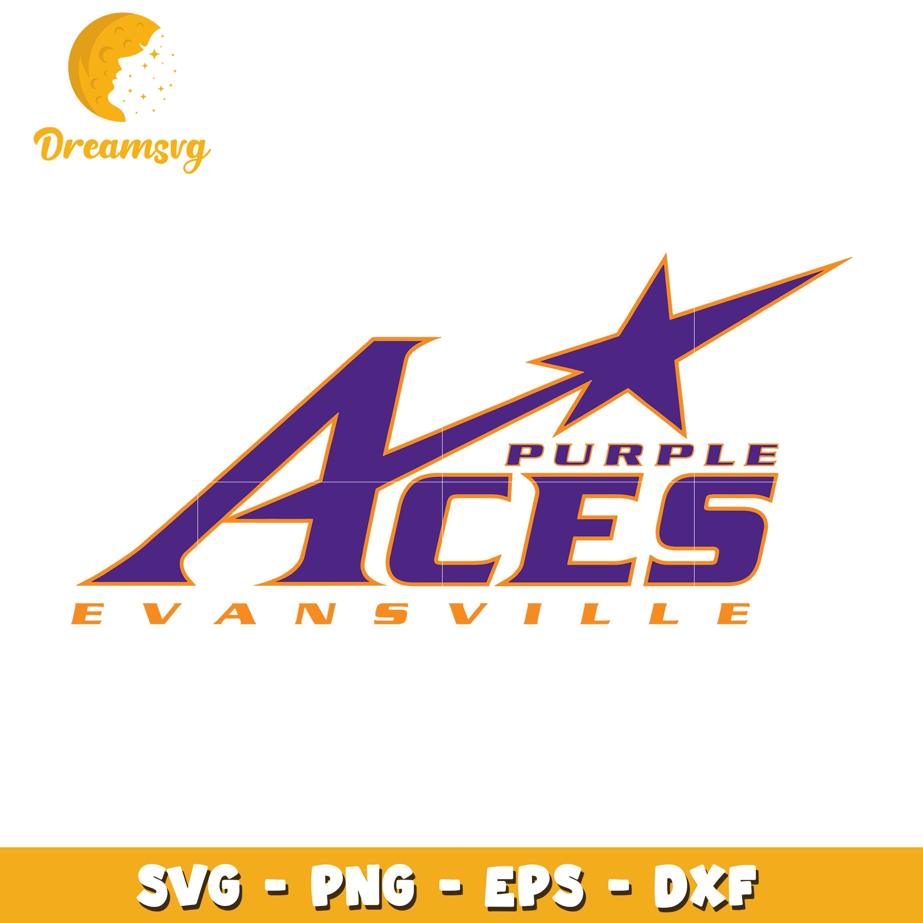 Evansville Aces SVG Purple Star Design