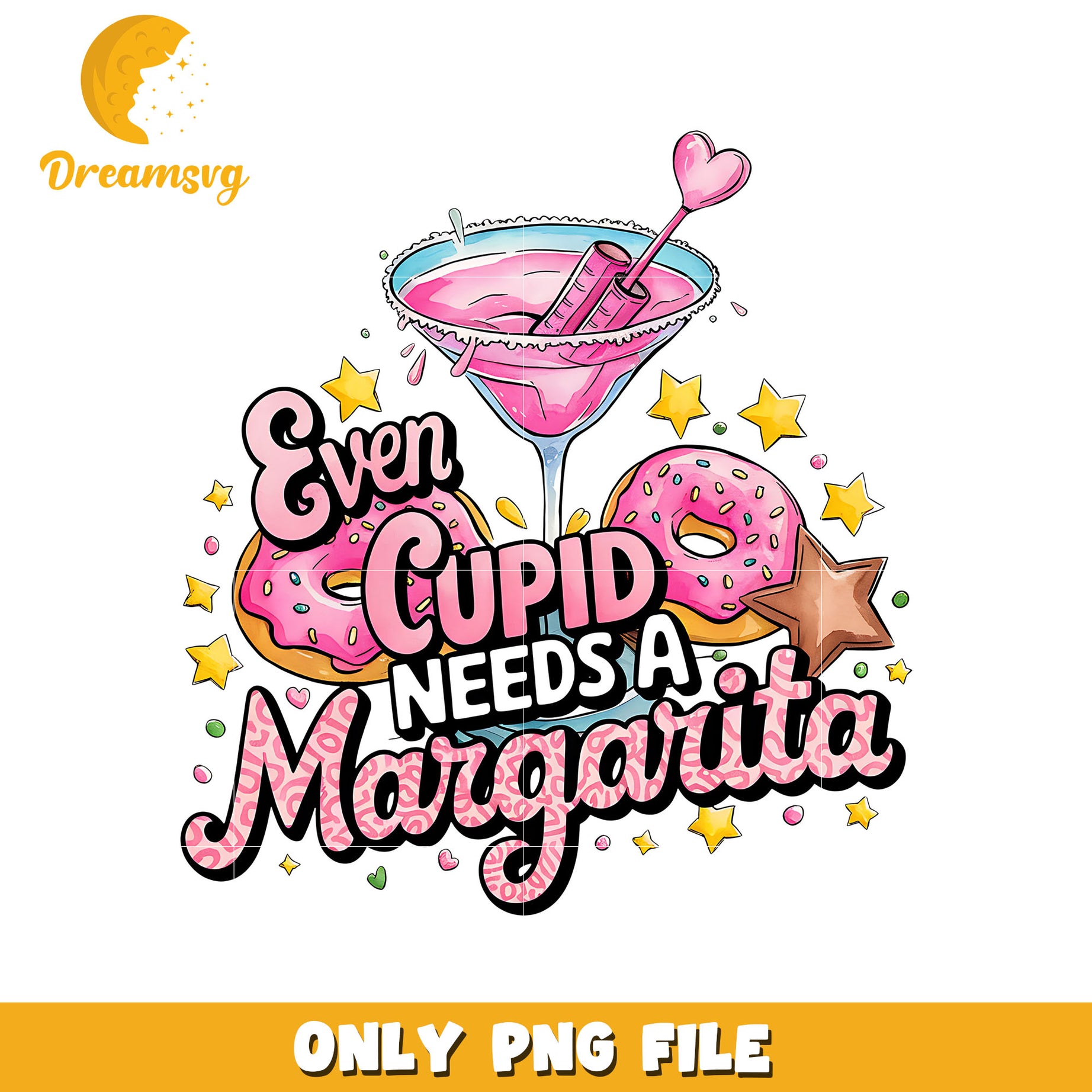 Even cupid need a margarita png, cupid png, valentine png