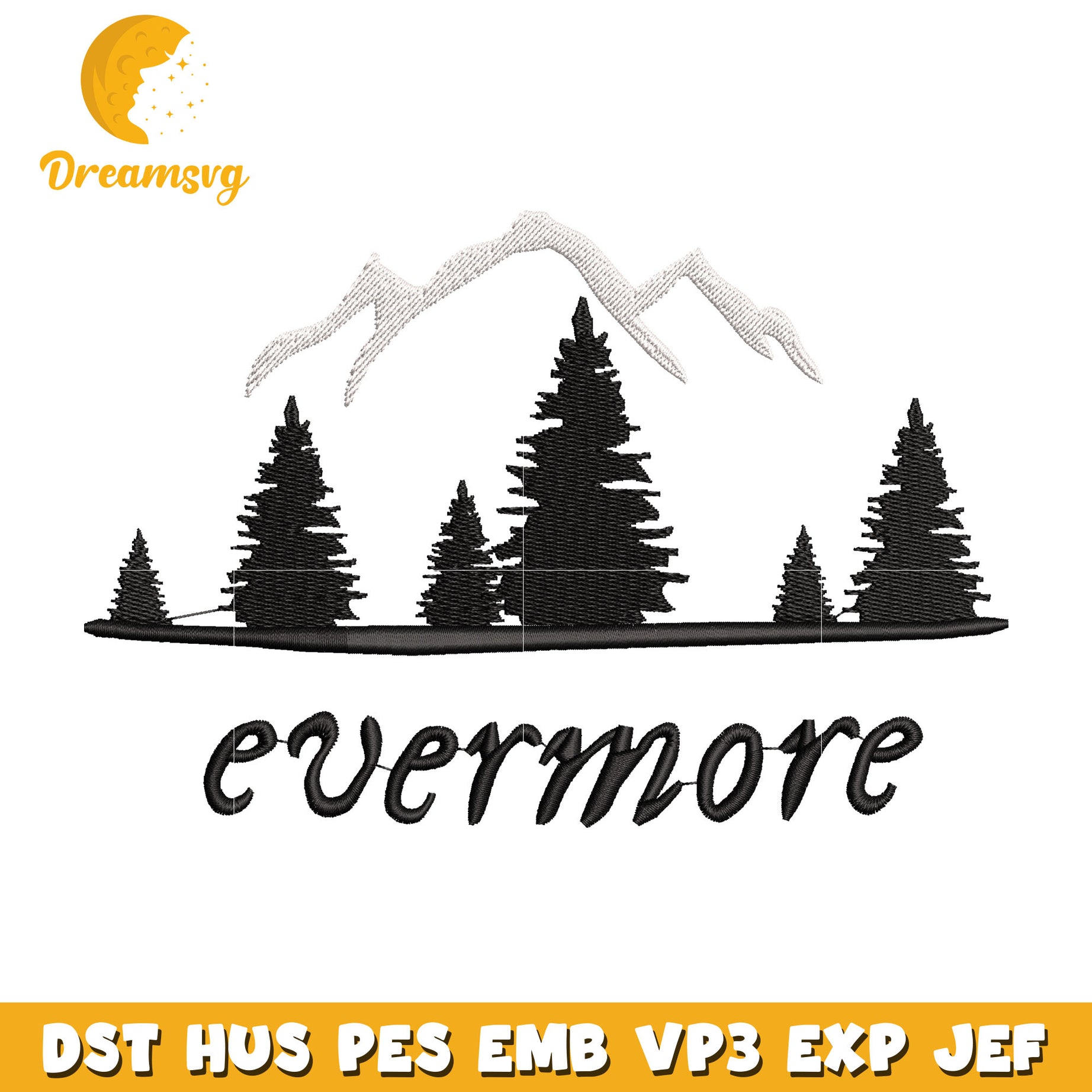 Evermore embroidery design