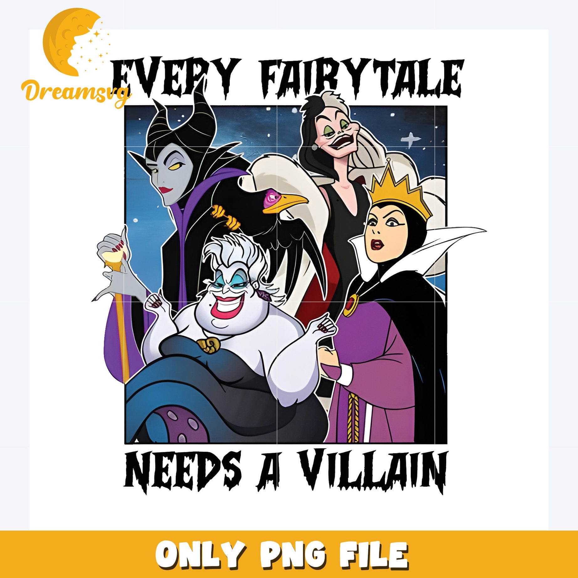 Everry fairy tale needs a villain png, disneyland png, disney movies png