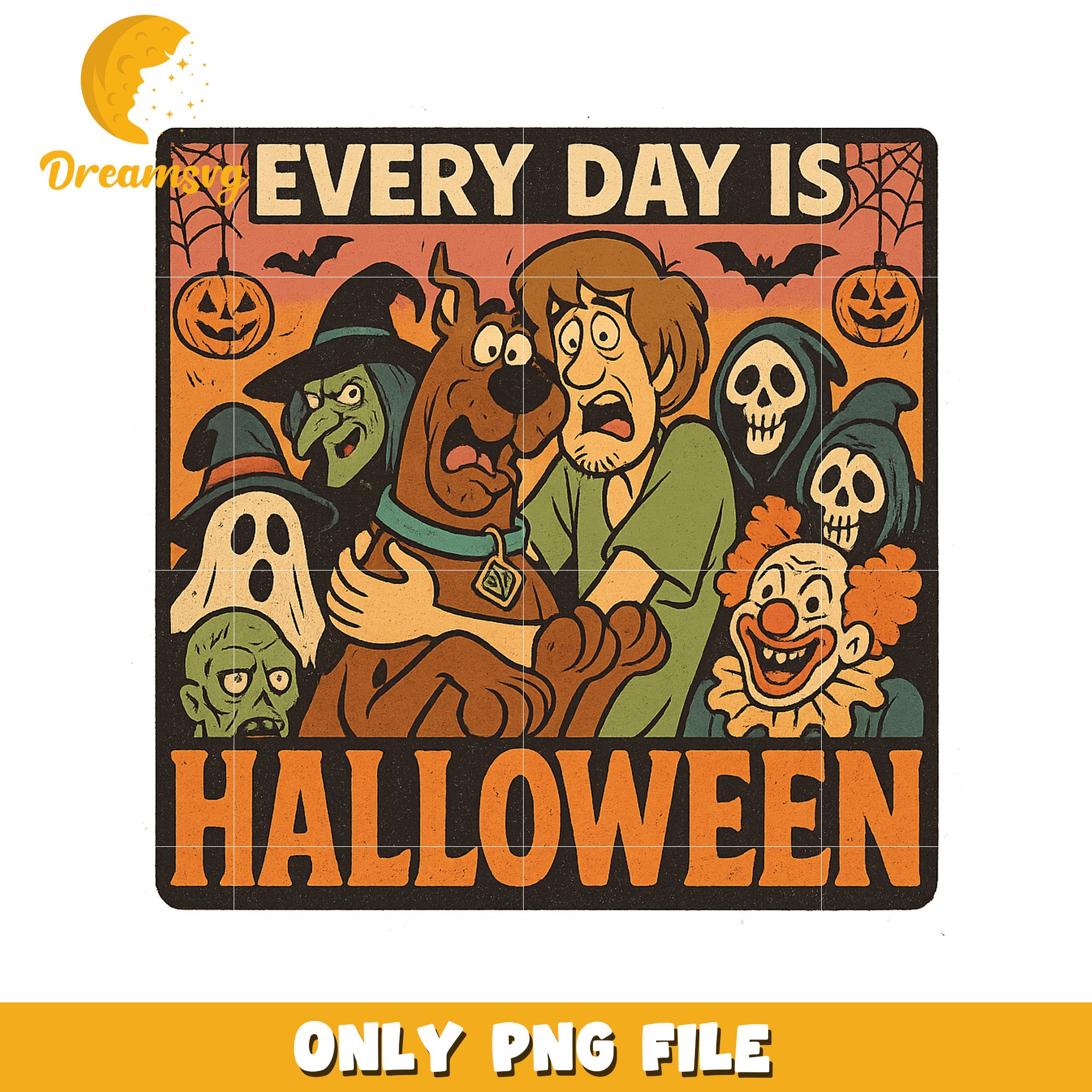 Everuday is halloween illustration png, scary scooby doo png, halloween scooby doo png
