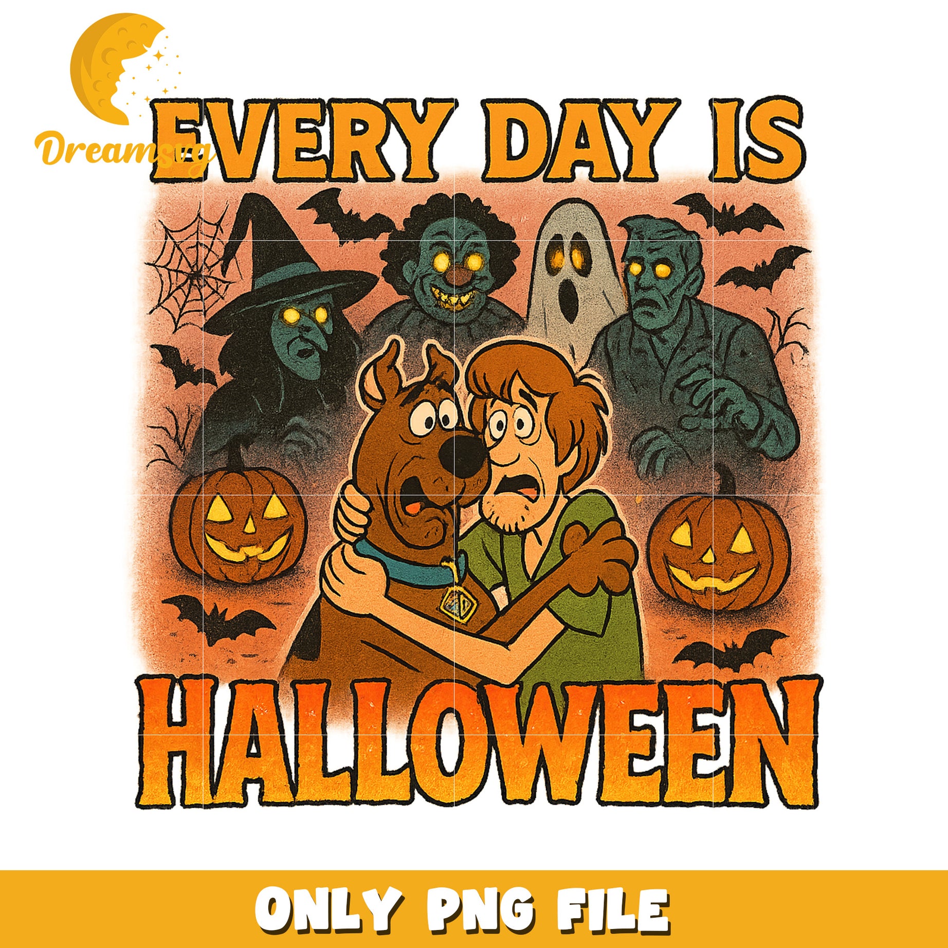 Everyday is halloween png, scary scooby doo png, halloween scooby doo png