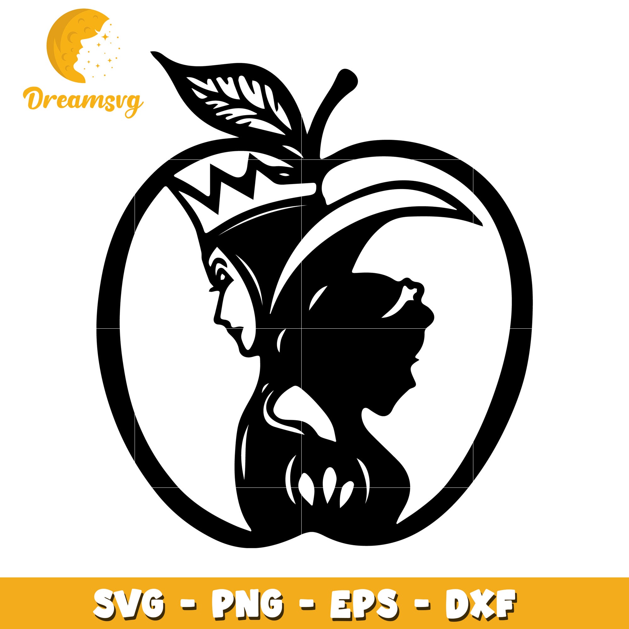 Evil Queen Apple SVG PNG EPS DXF