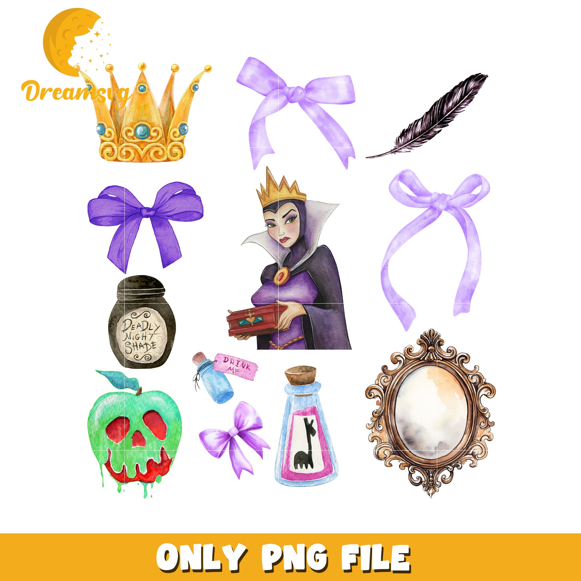 Evil Queen Watercolor PNG Clipart