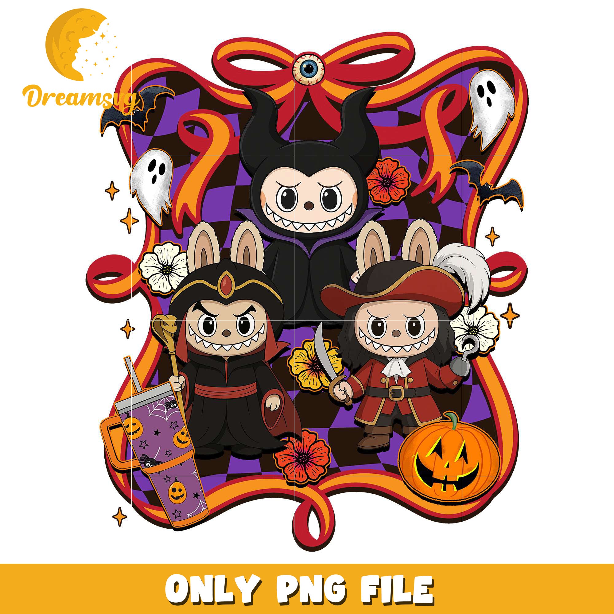 Evil disney characters png, halloween costumes​ png, trick or treat png