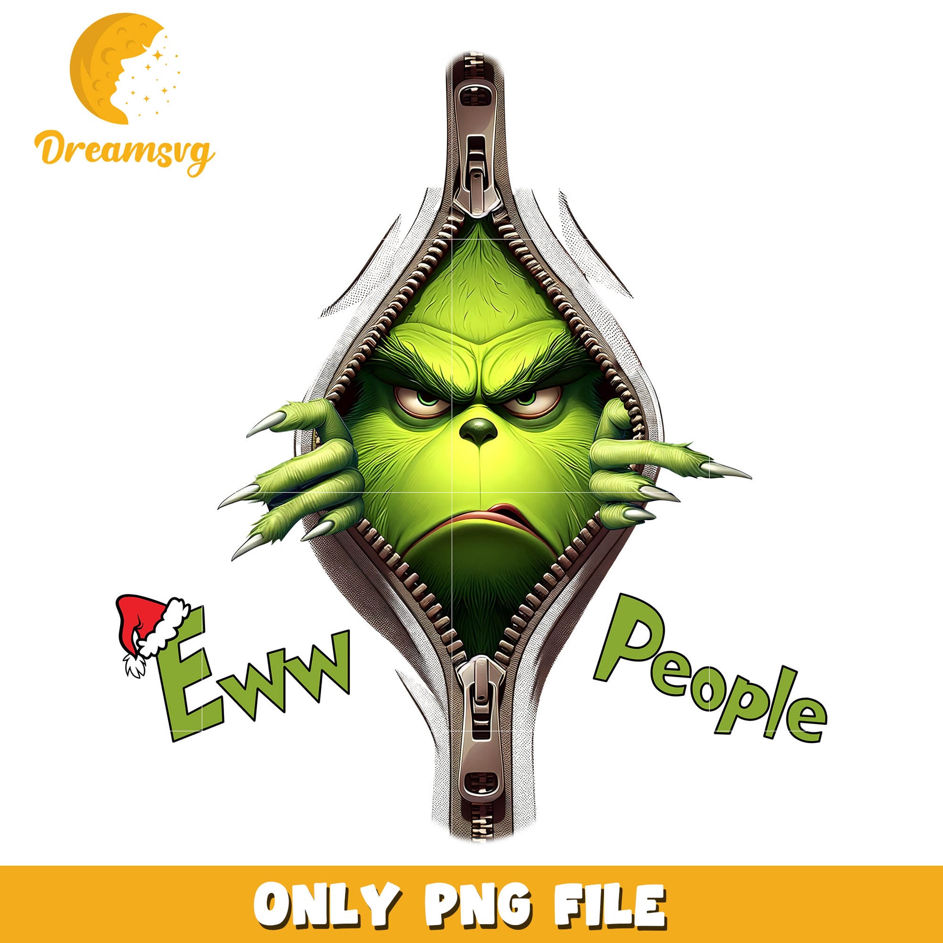 Ew people grinch christmas png, christmas header png