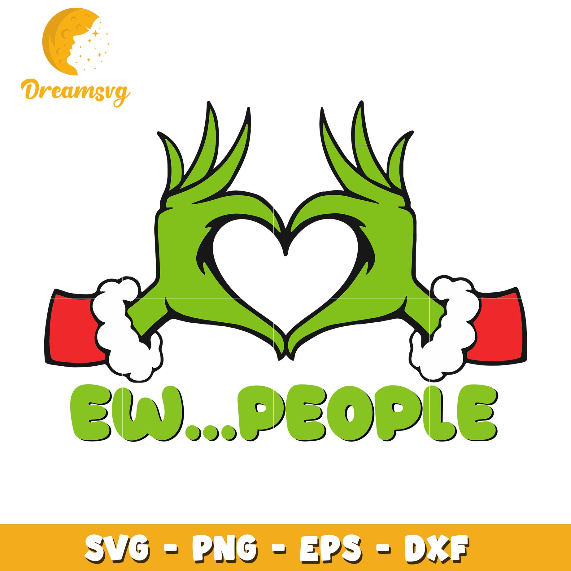 Ew people Grinch hand heart svg, Ew people svg, christmas svg