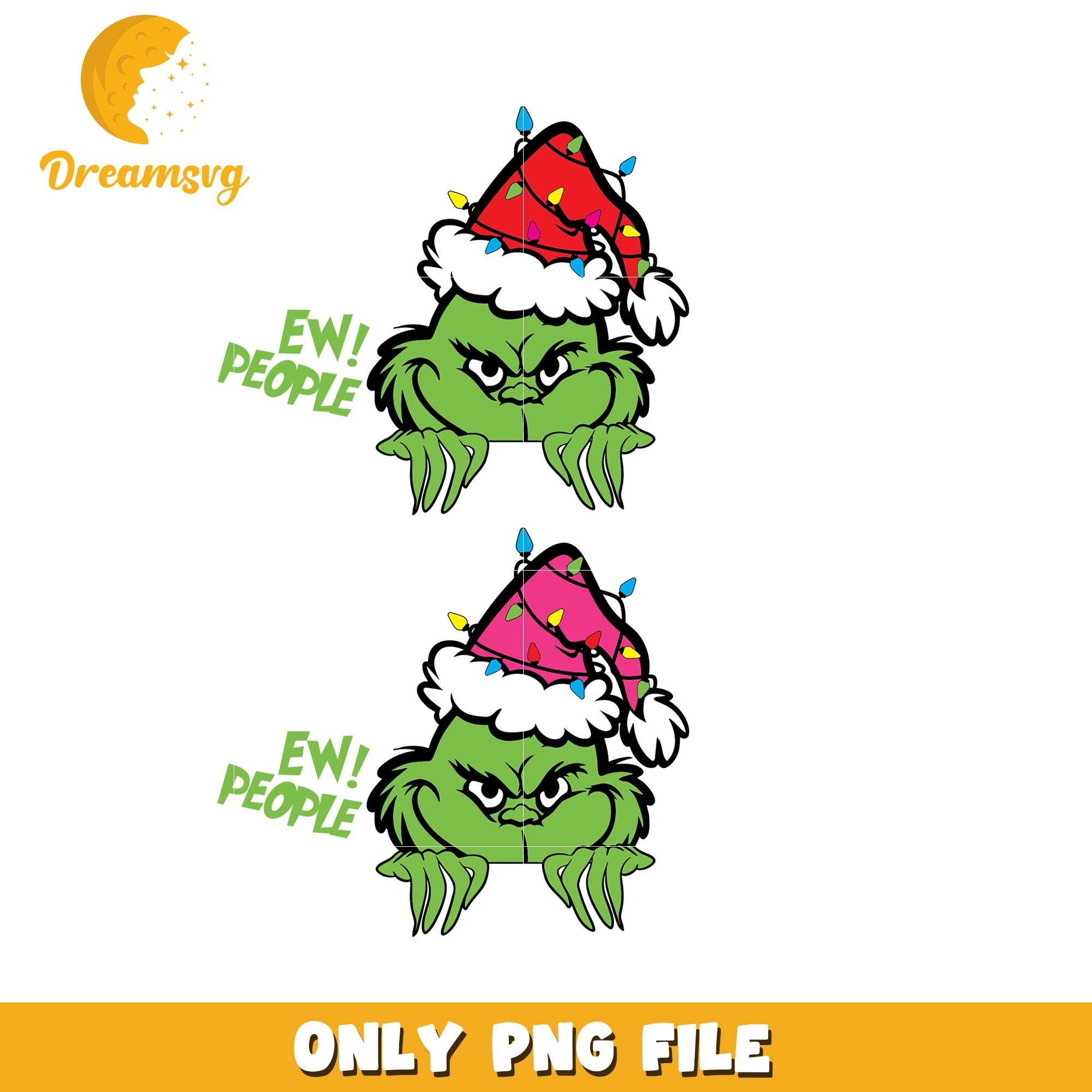 Ew people design png, merry christmas png, happy grinch png