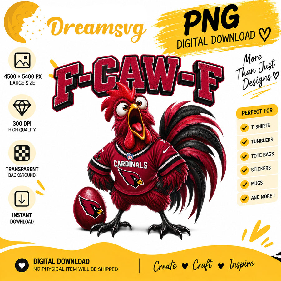 F-Caw-F Cardinals Funny Rooster Arizona Football Fan PNG