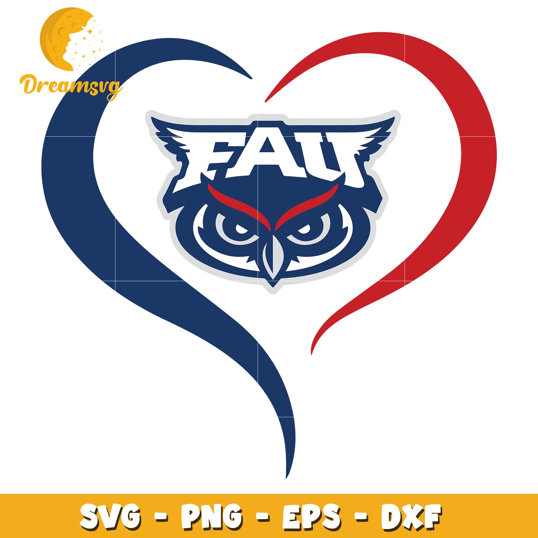 FAU Owl Heart SVG PNG EPS DXF Files