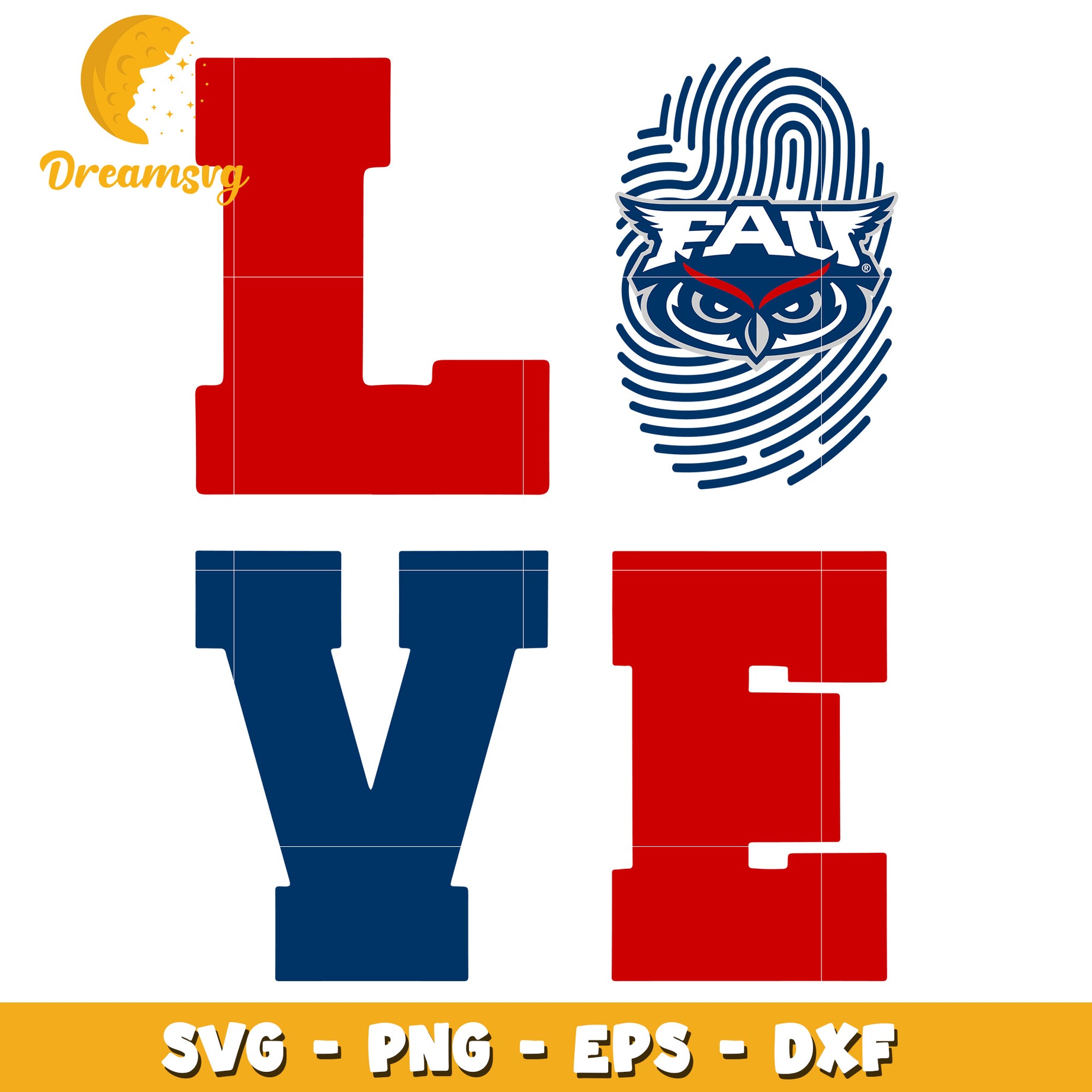 FAU Owl Love SVG Cut File