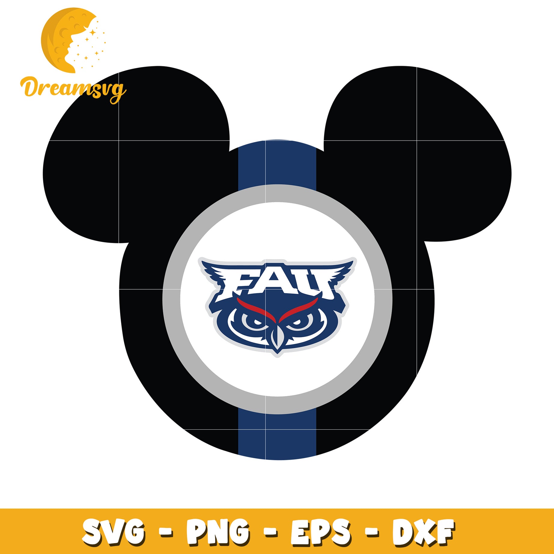 FAU Owl Mickey Mouse Ears SVG PNG EPS DXF