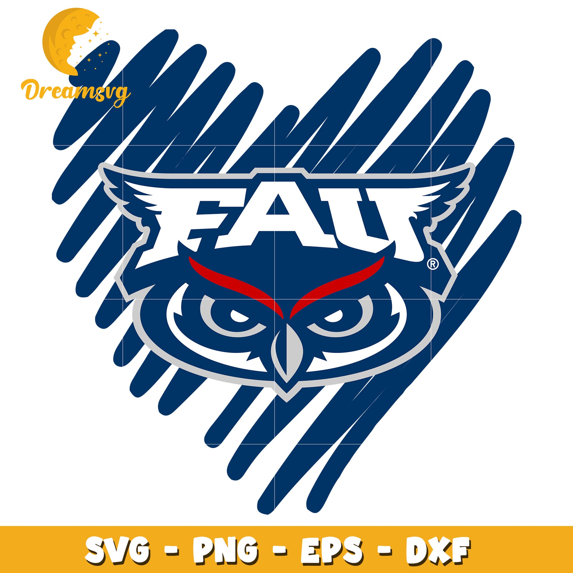 FAU Owls Heart SVG PNG EPS DXF Files