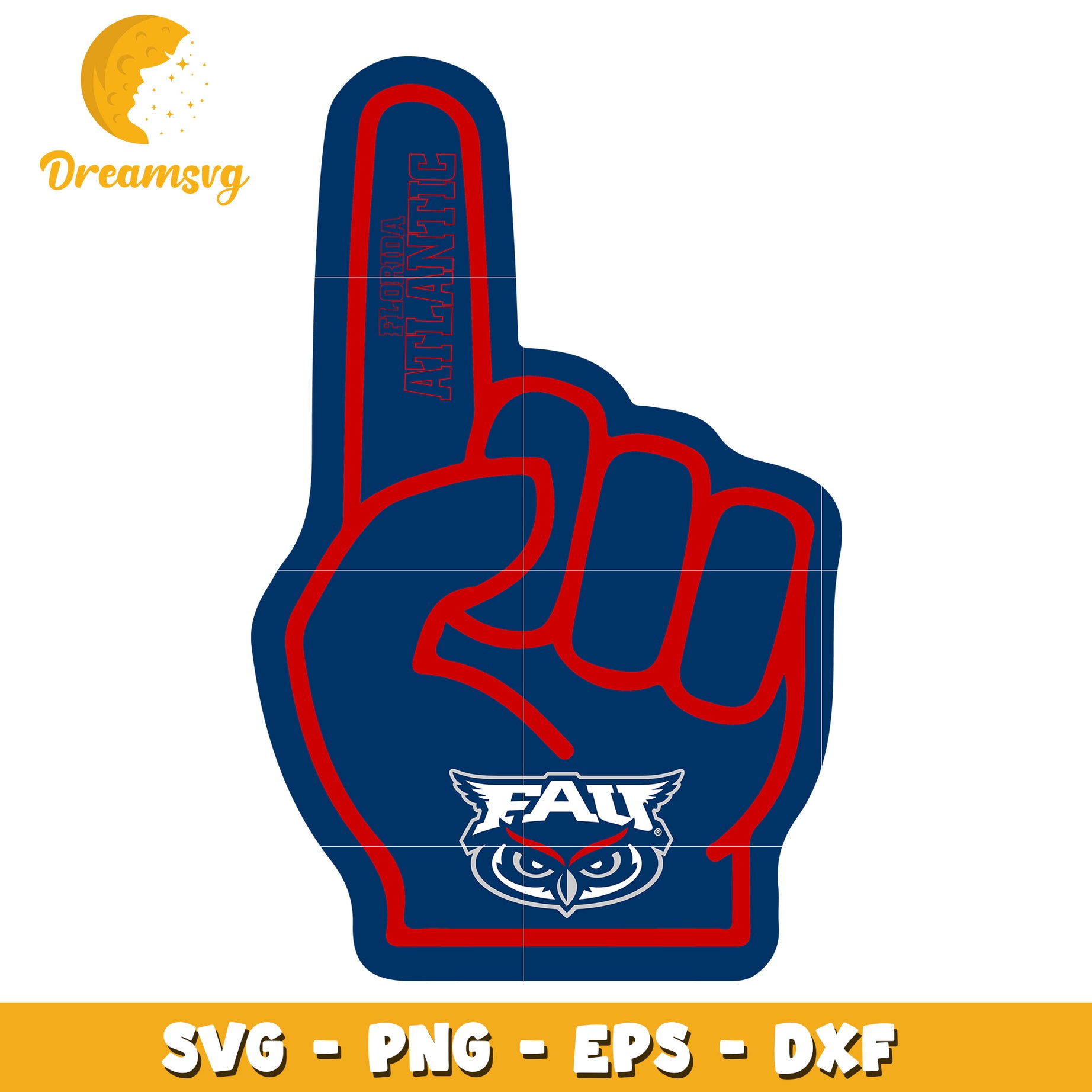 FAU Owls SVG PNG EPS DXF Foam Finger