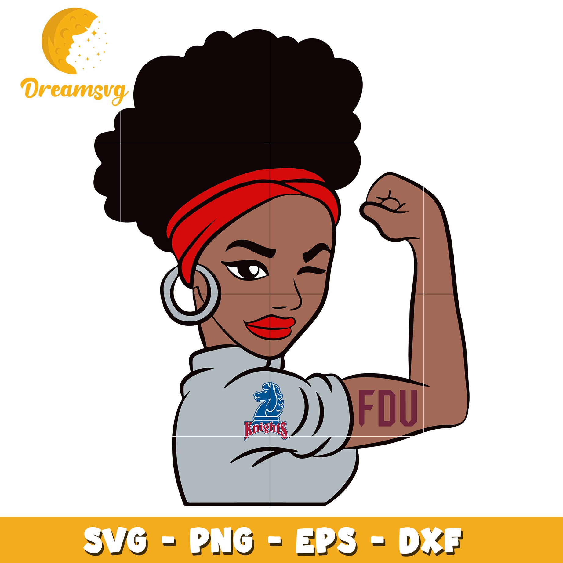 FDU Knights Strong Woman SVG PNG EPS DXF