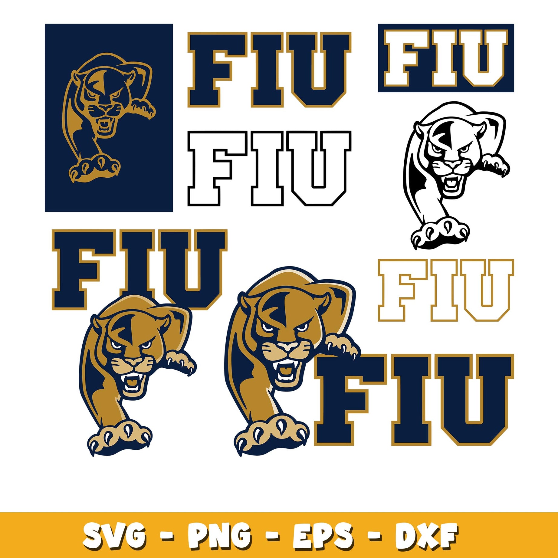 FIU Panthers bundle svg, FIU Panthers logo svg, ncaa svg  