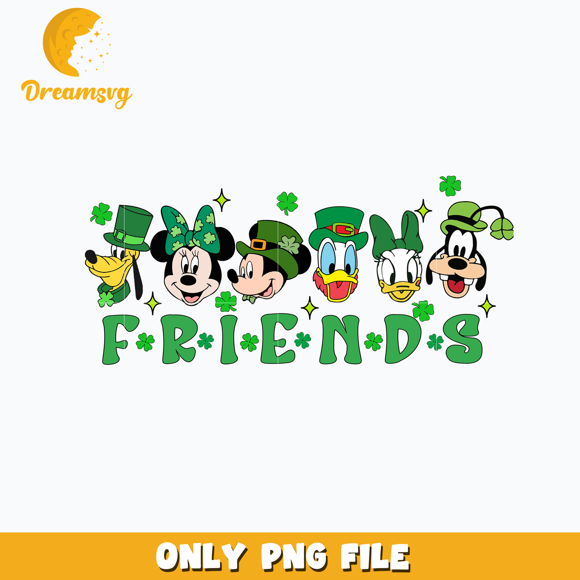 Mickey mouse disney friends patrick s day png