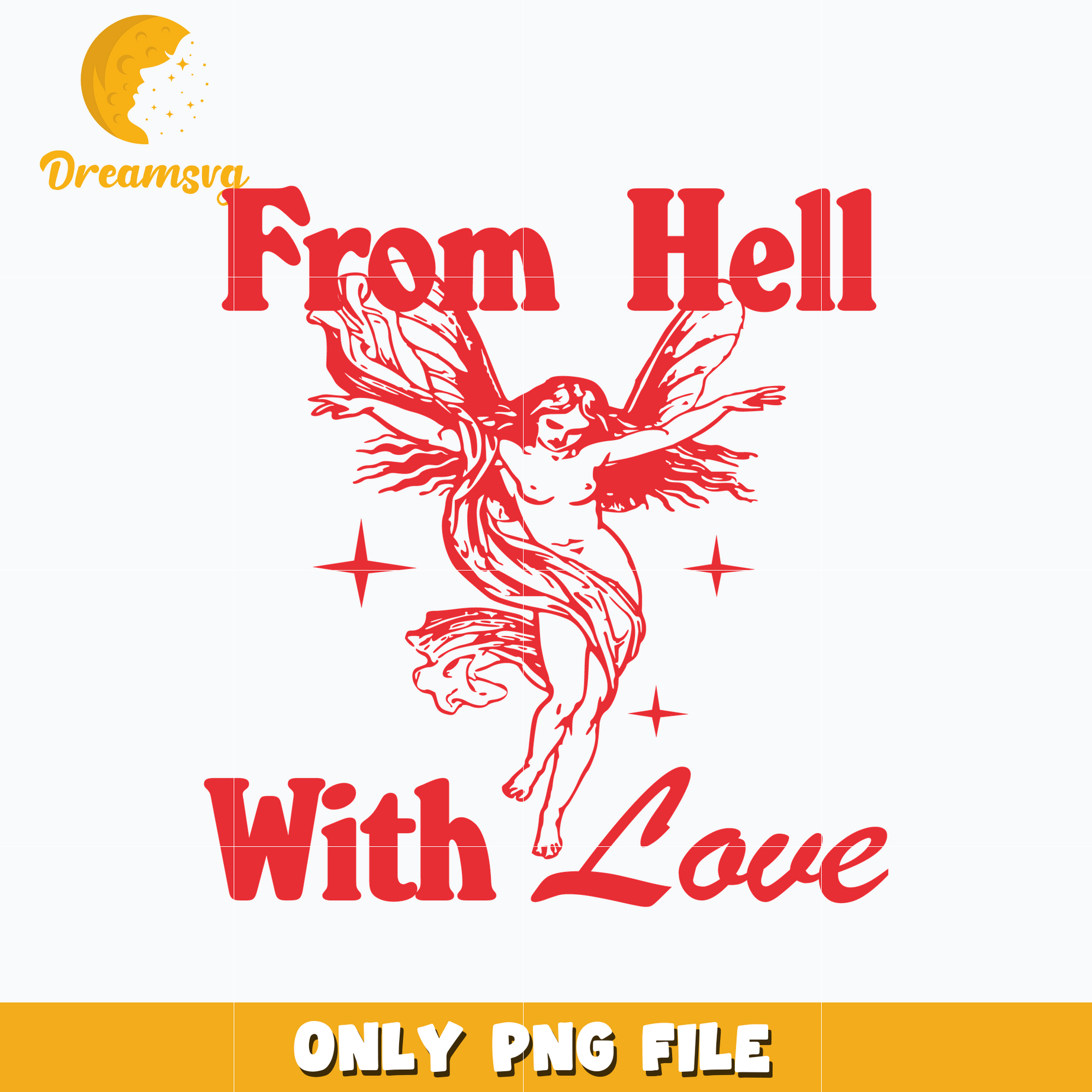 Vintage man from hell with love png