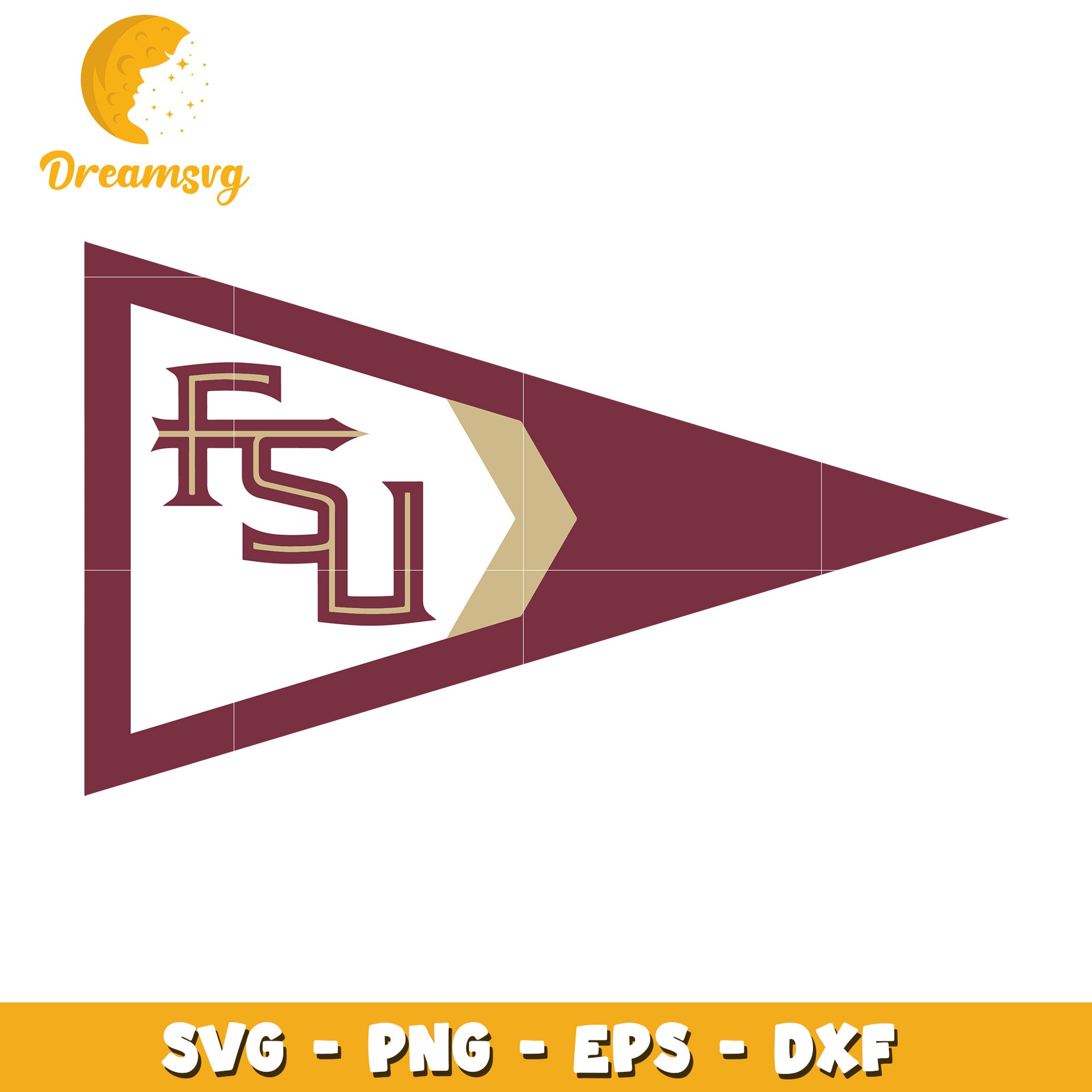 FSU Pennant SVG PNG EPS DXF Cut File