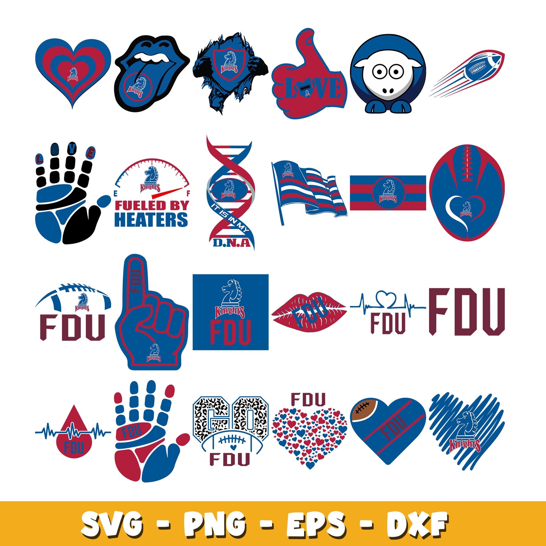 fairleigh dickinson knights  love Bundle svg, fairleigh dickinson knights logo svg, ncaa svg  