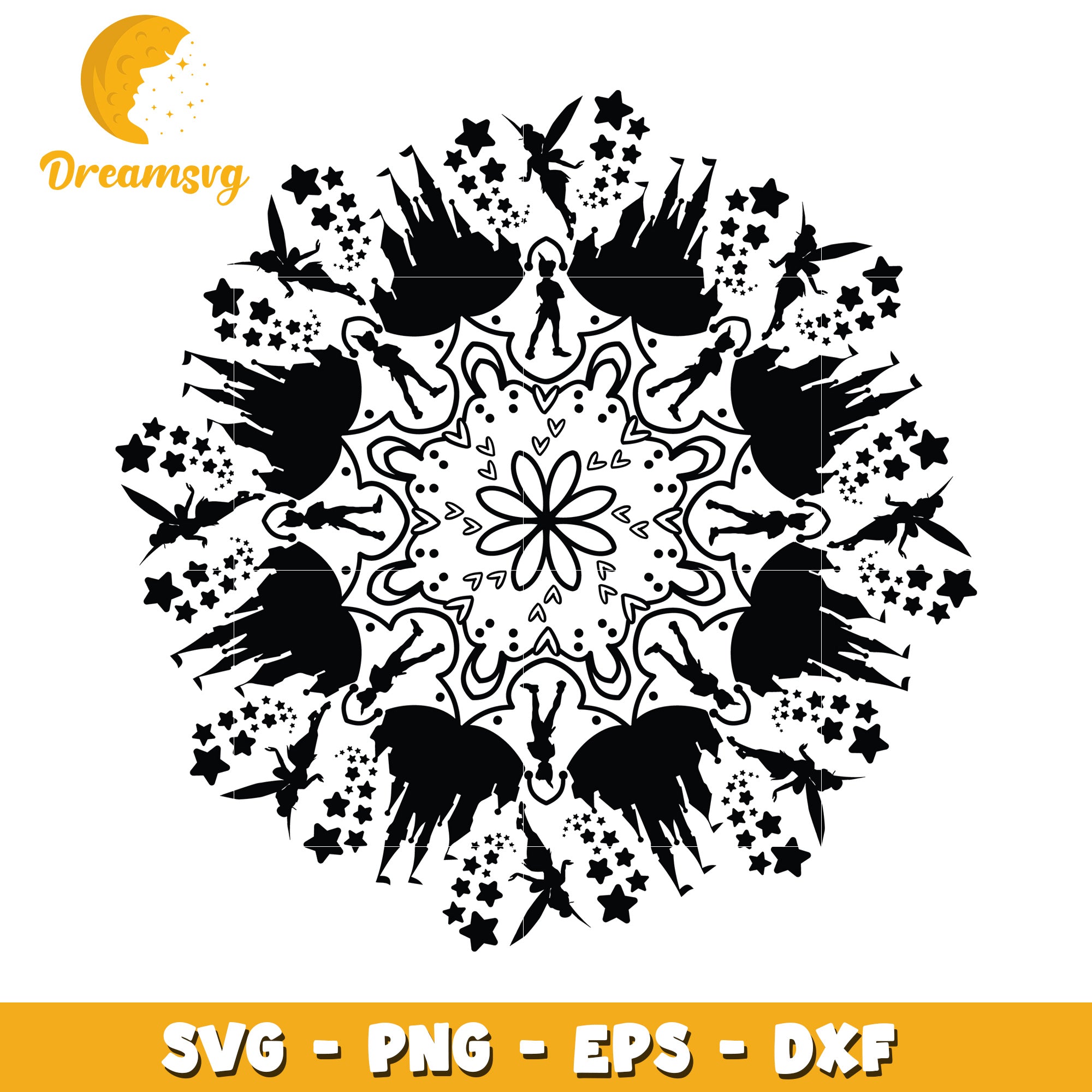 Fairy Castle Mandala SVG PNG EPS DXF