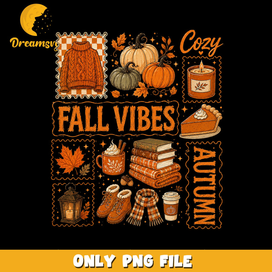 Fall Vibes PNG, Cozy Autumn Design, Seasonal Art PNG