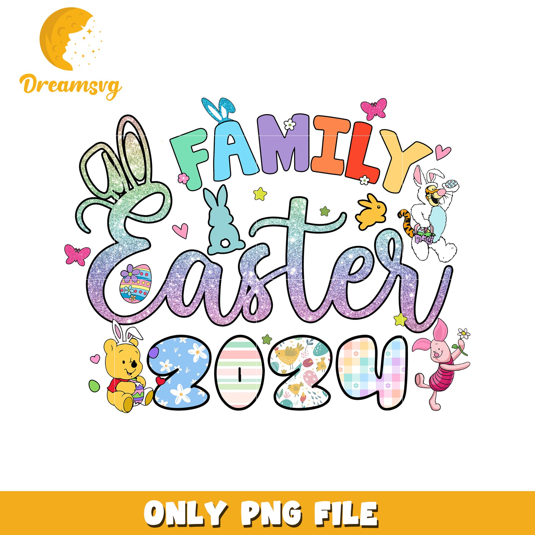 Family Easter 2024 PNG Design