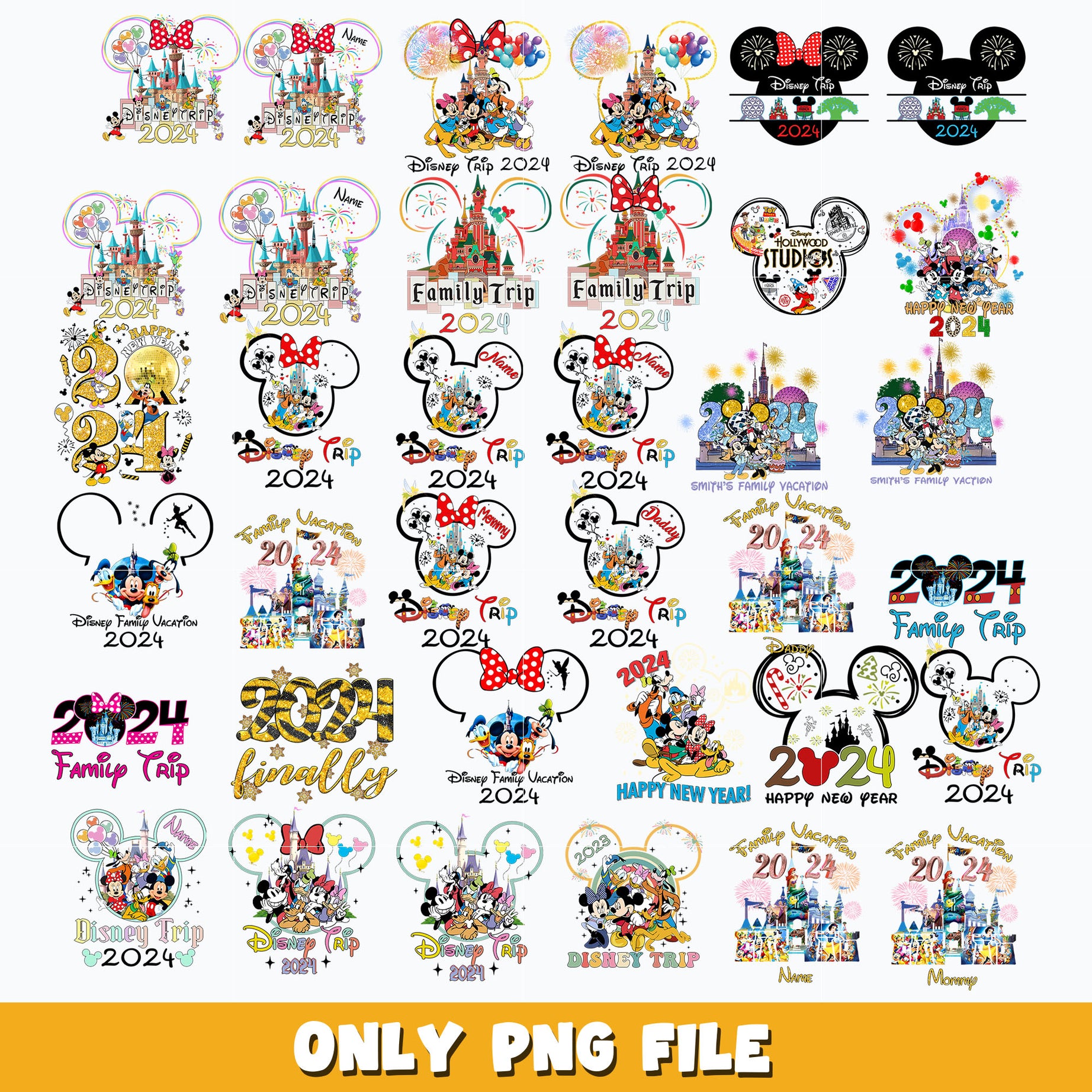 Family Trip 2024 design bundle png, Disney png, Digital download