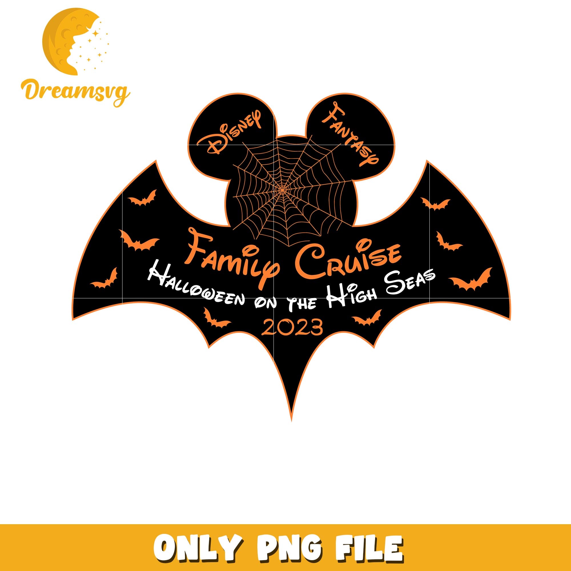 Family cruise Mickey bat art png, Disney world halloween vibes png