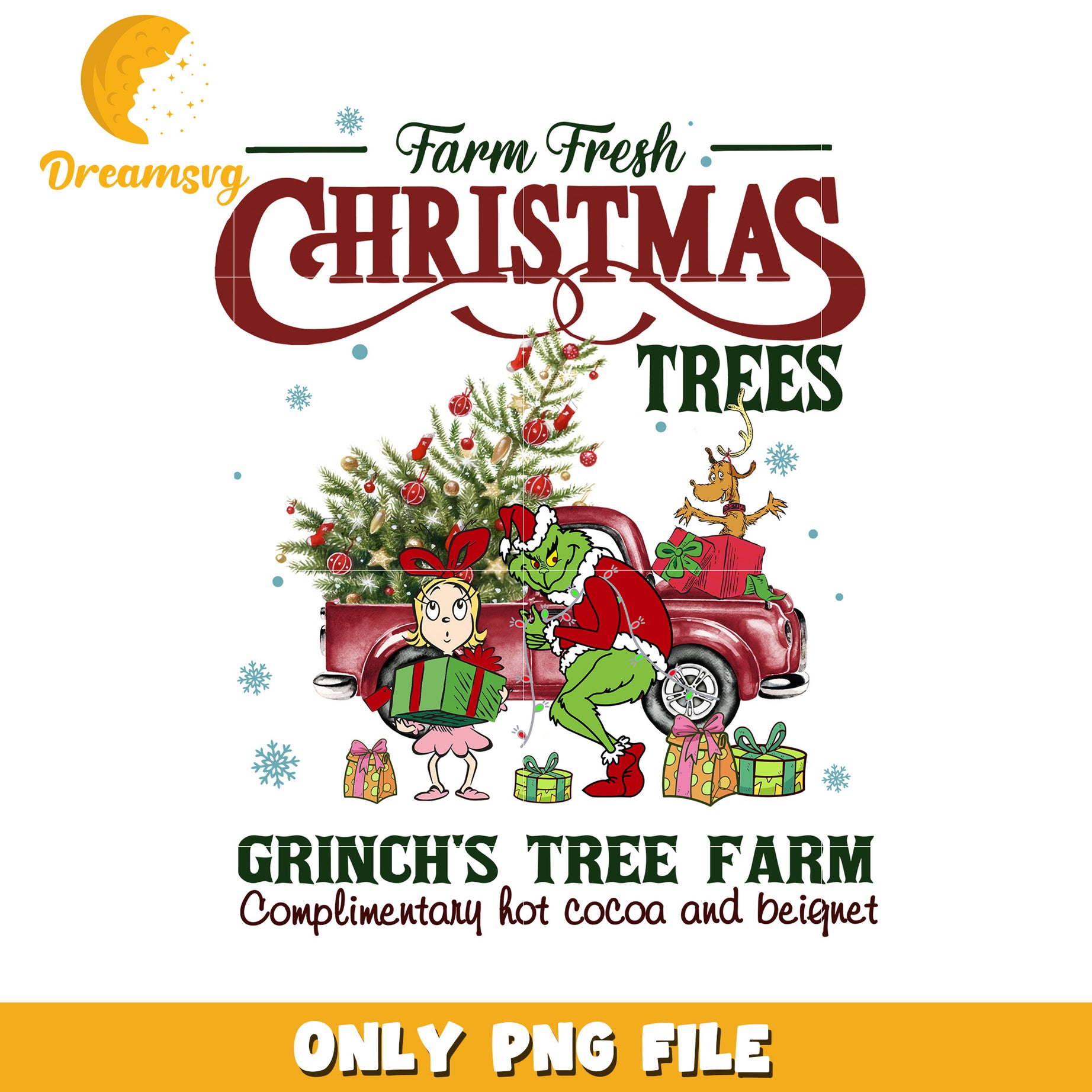 Farm fresh christmas png, grinch christmas tree​ png, the grinch 2 png