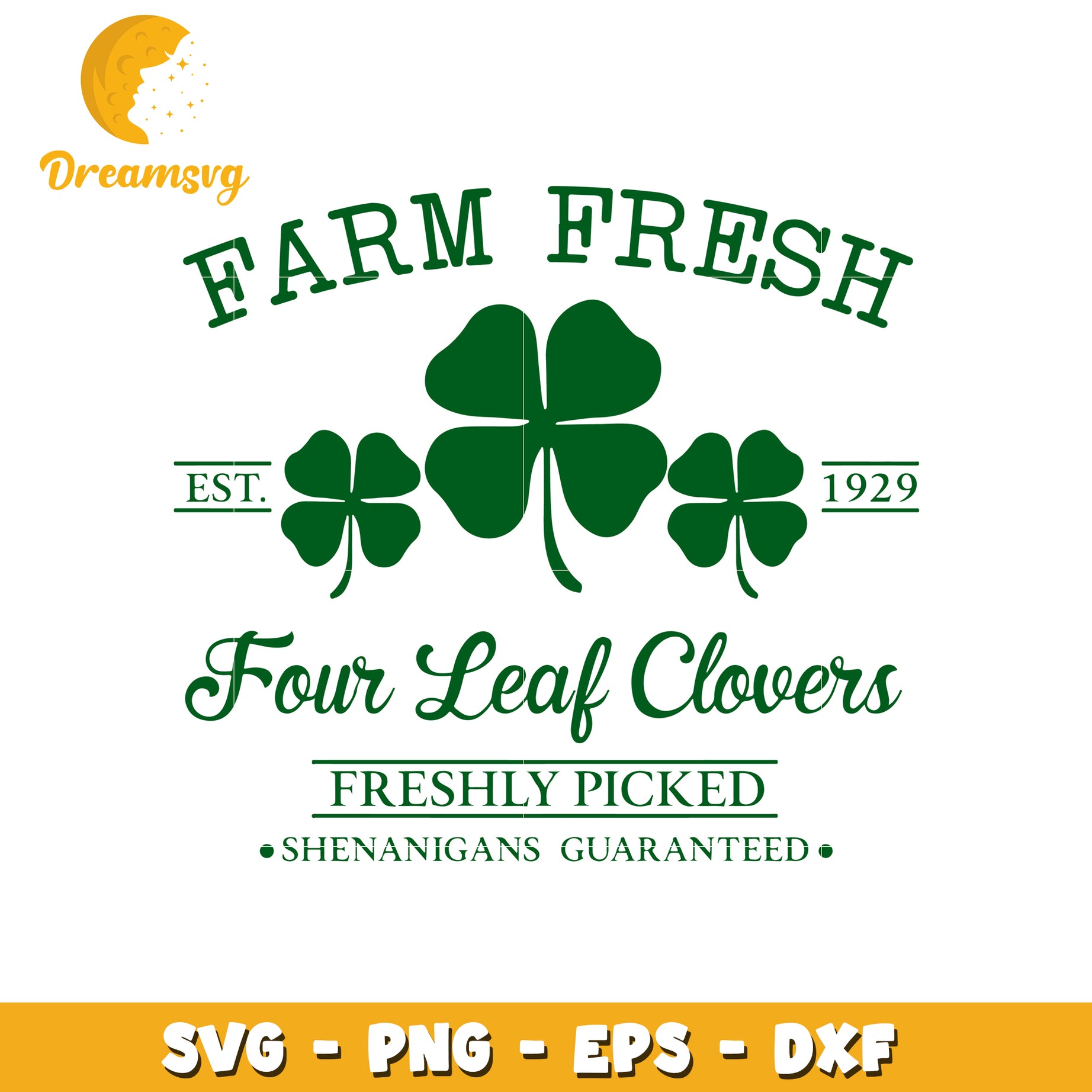 Farm fresh four leafs clovers svg, farm fresh svg, clover svg