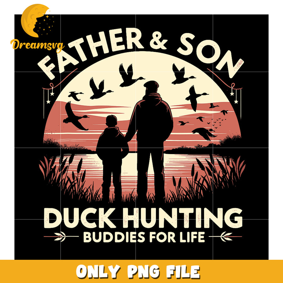 Father & Son Duck Hunting PNG Design