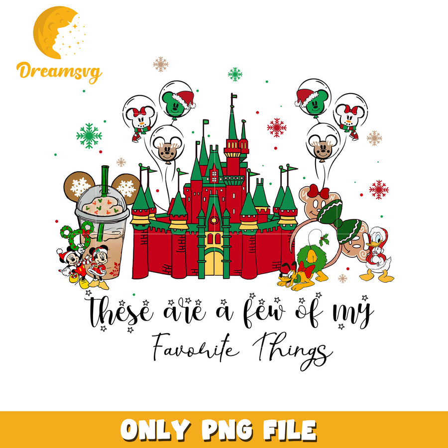 Favorite things png, disney celebration png, christmas dream png