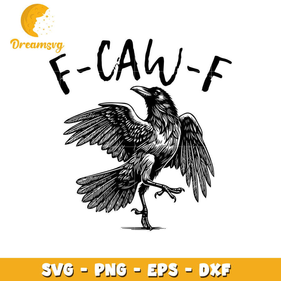 F caw f black crow svg, halloween design svg, halloween svg