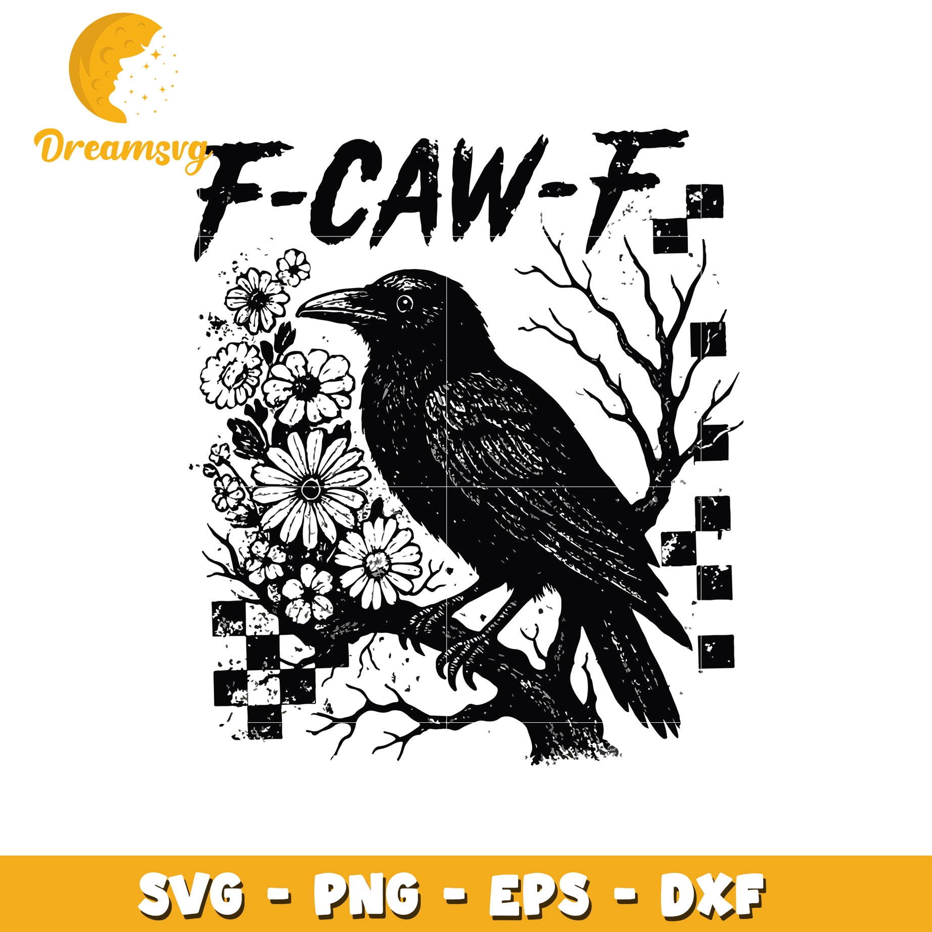 F caw f crow svg, spooky halloween svg, halloween characters svg
