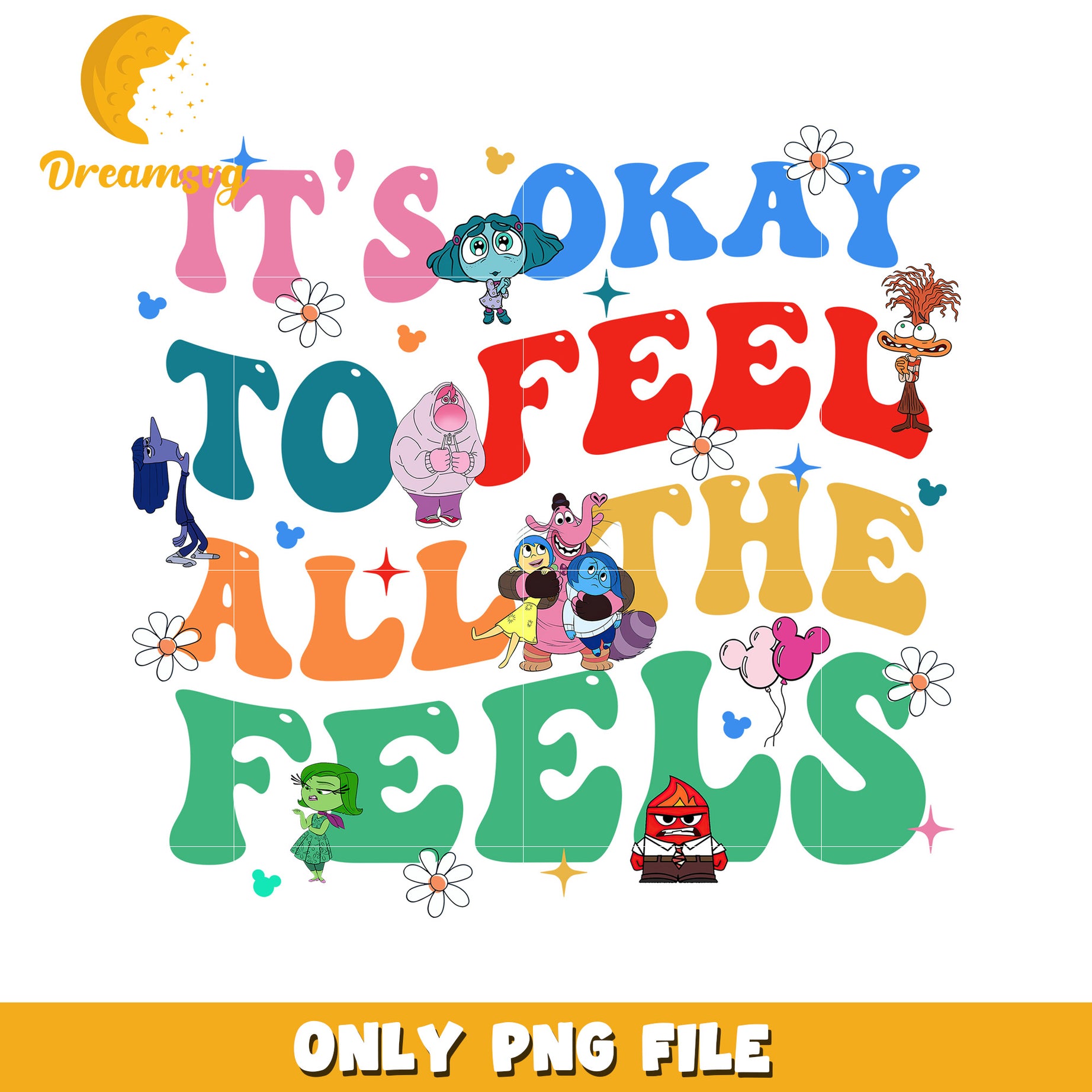 Feel All the Feels Inspirational PNG File for Download