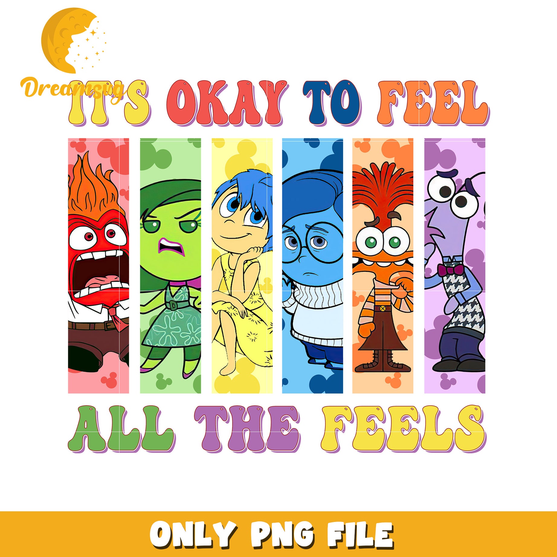 Feel Emotions with Colorful Cartoon Characters PNG File
