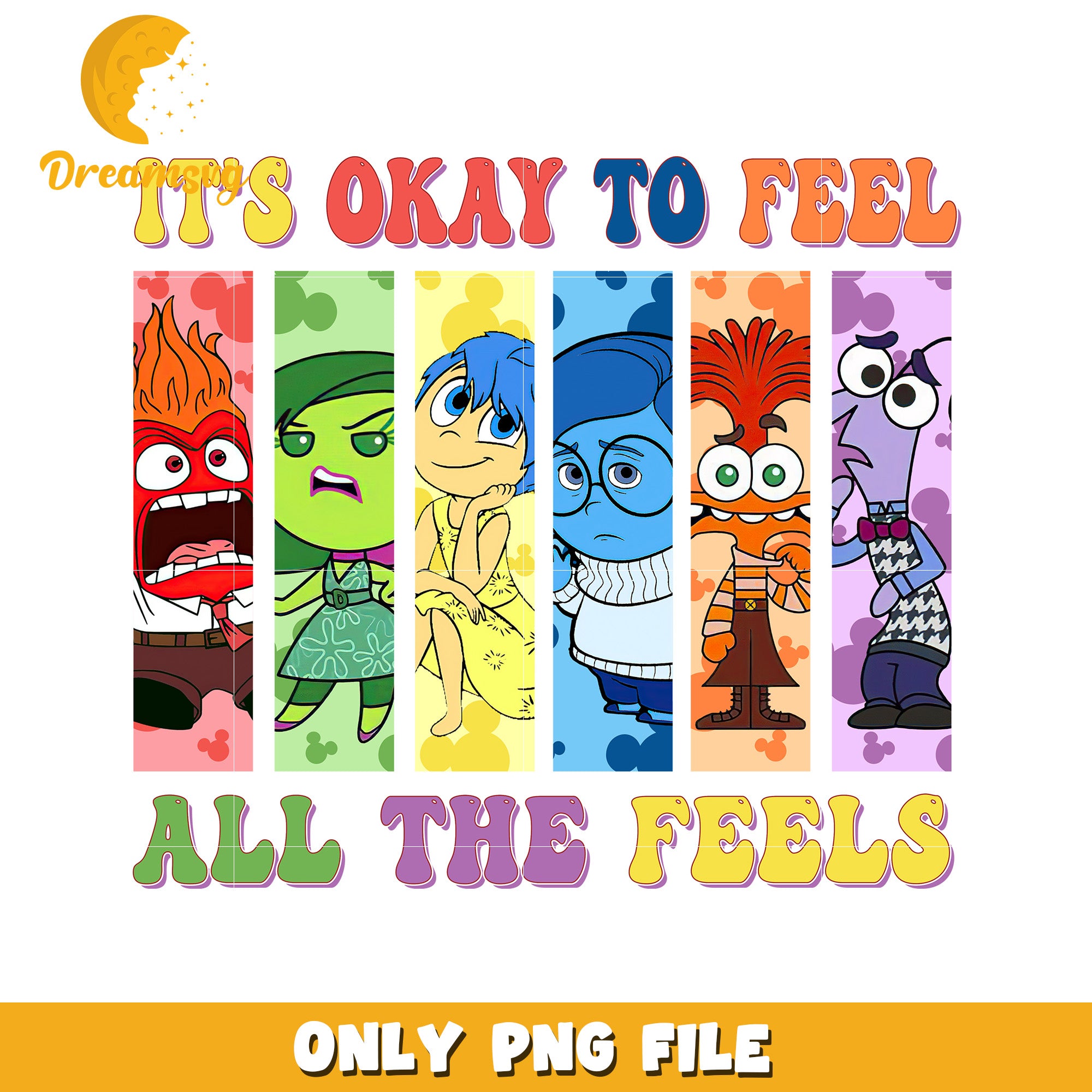 Feel Emotions with Colorful Cartoon Characters PNG File