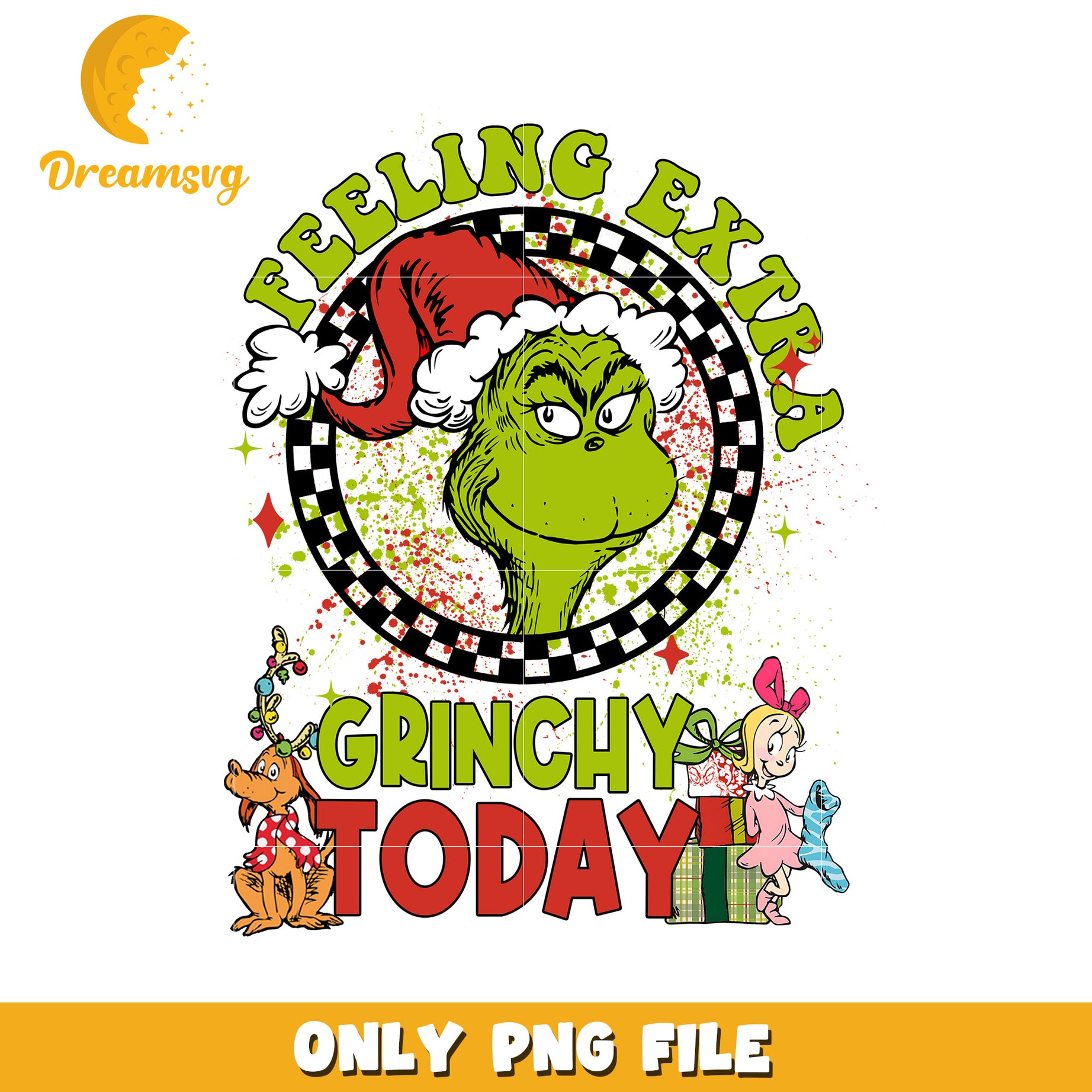 Feeling extra grinchy png, merry christmas png, happy grinch png