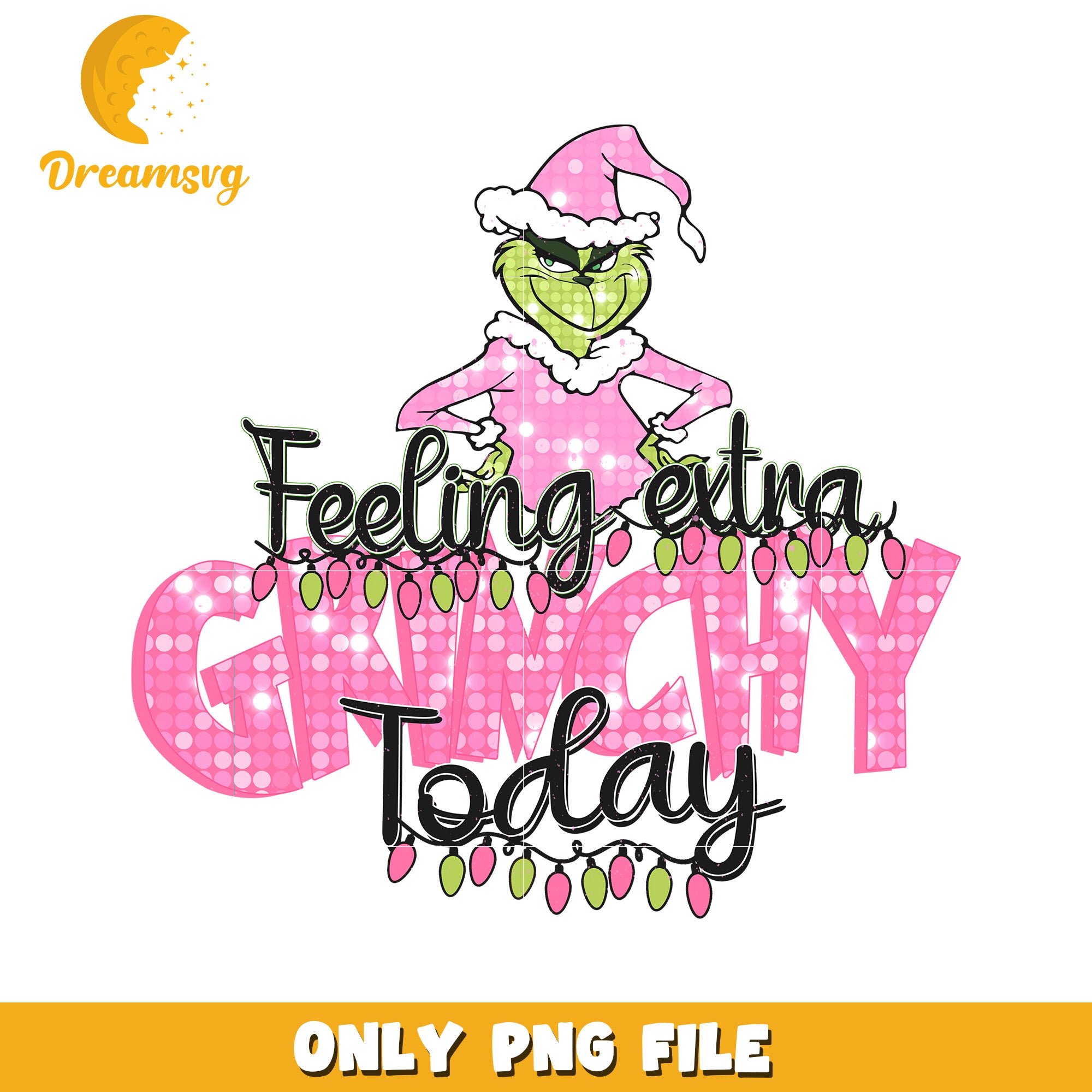 Felling extra grinchy png, christmas design​​​ png, knitted art png