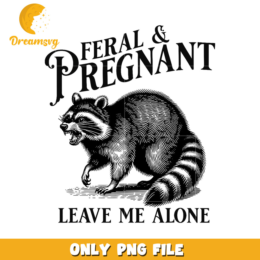Feral & Pregnant Raccoon PNG Design