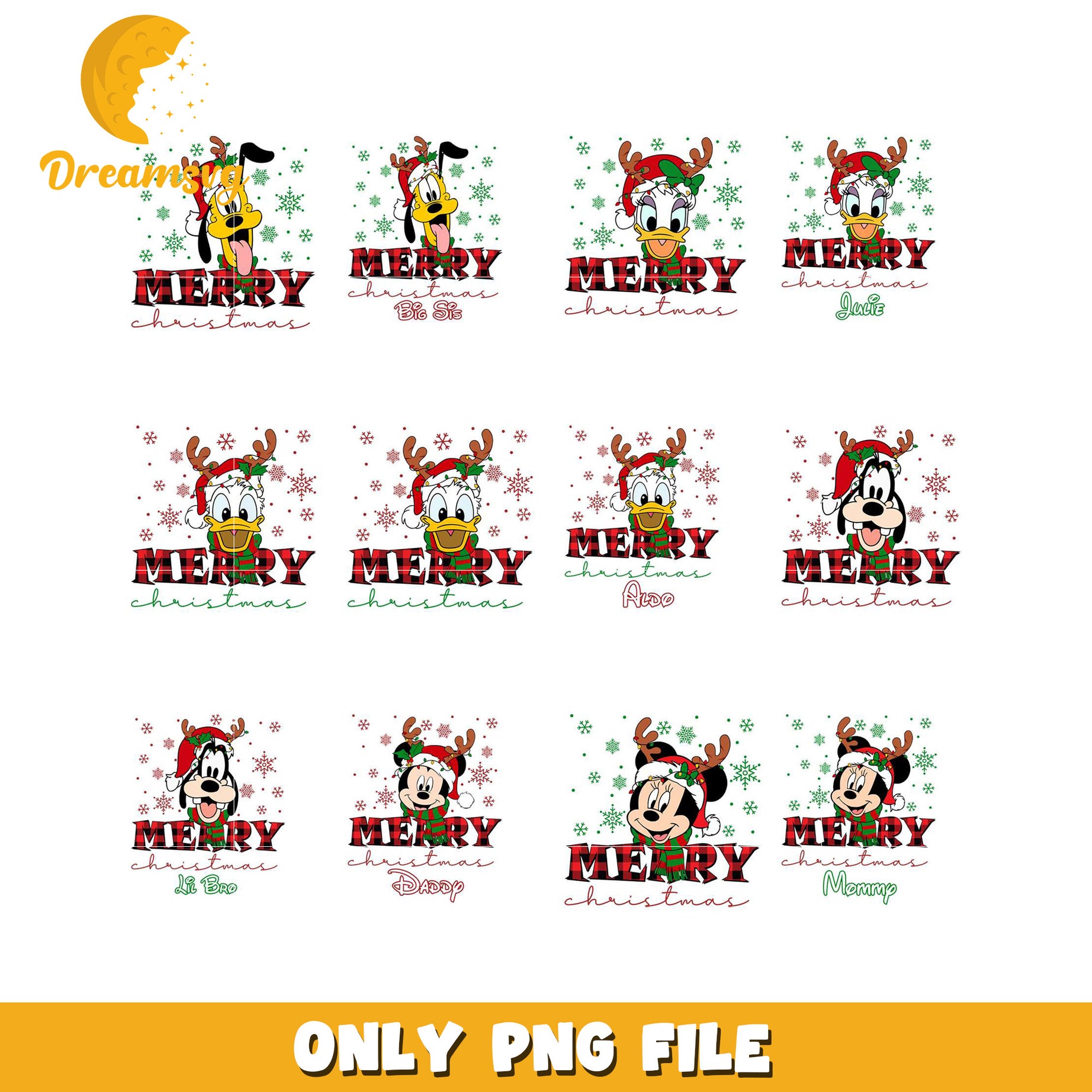 Festive Christmas Bundle with Fun Character Designs PNG