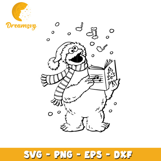 Festive Singing Monster SVG Design for Christmas