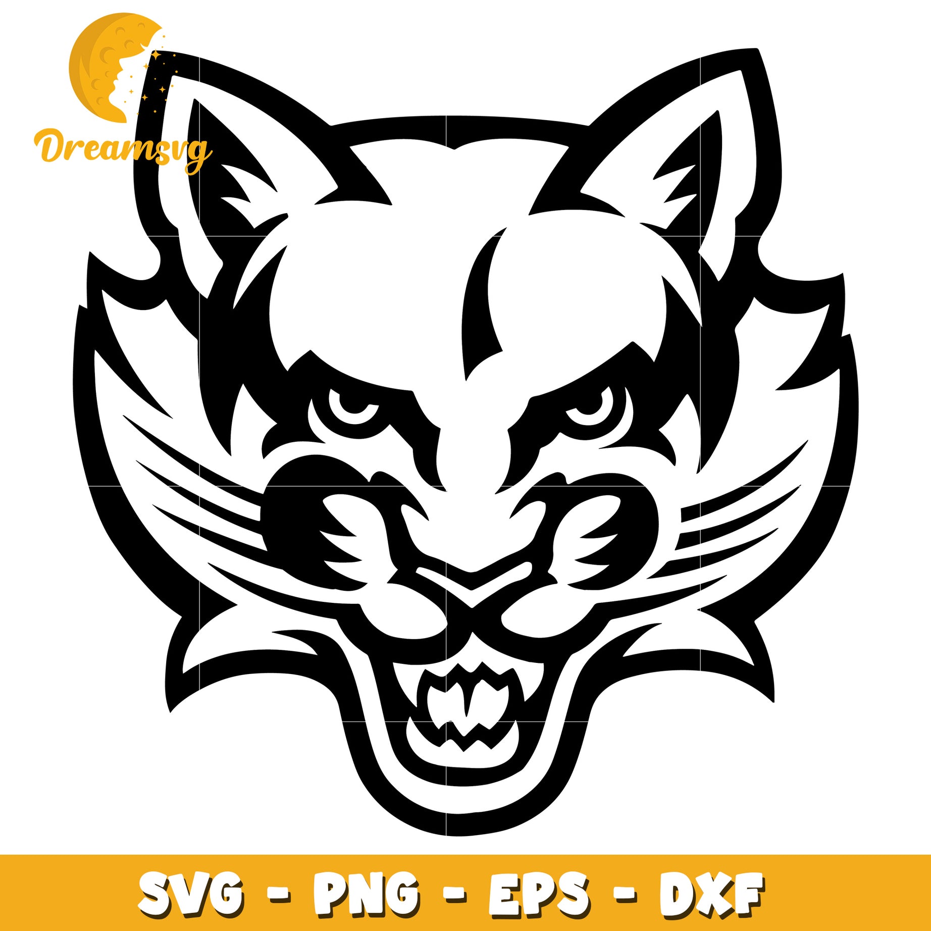 Fierce Cat Head SVG PNG EPS DXF