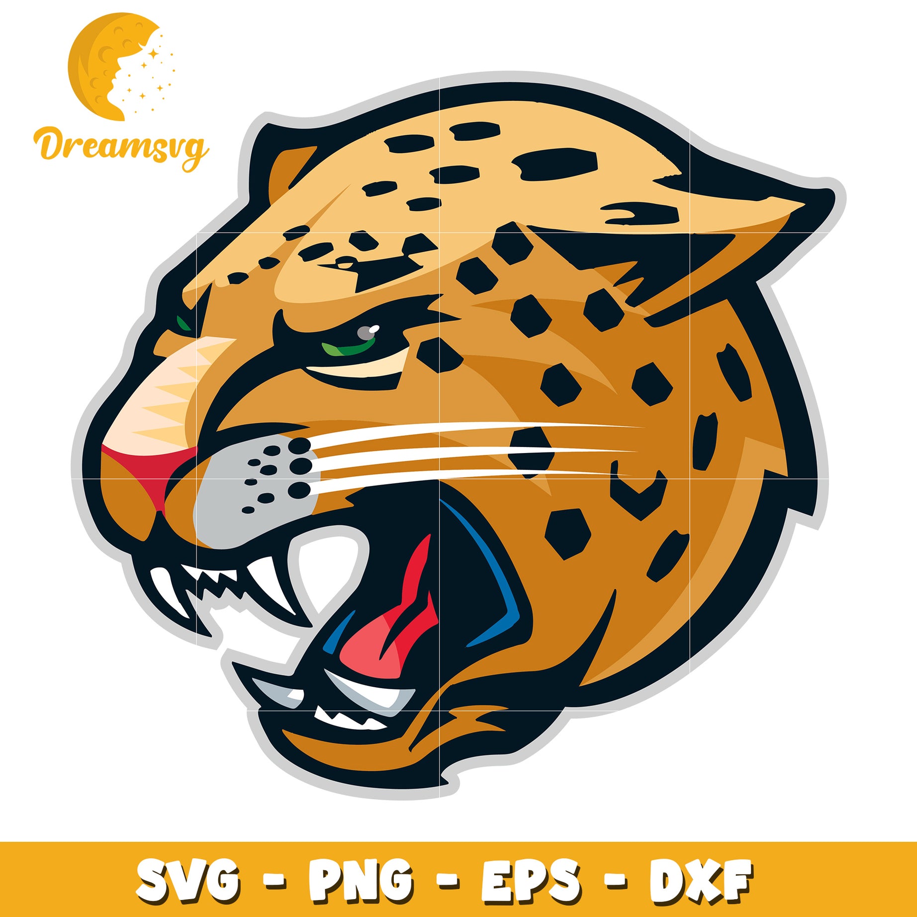 Fierce Cheetah Head SVG PNG EPS DXF