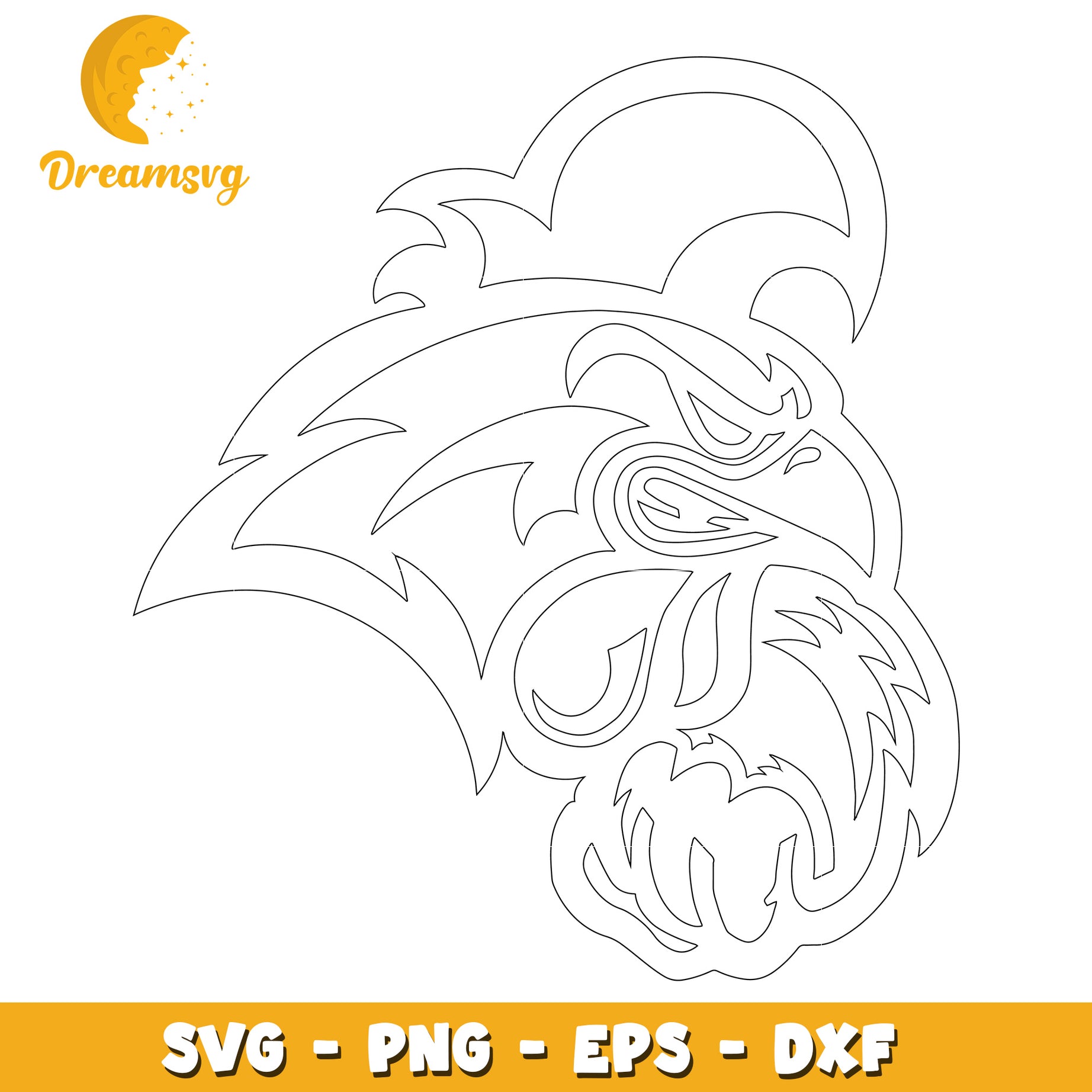 Fierce Eagle Head SVG PNG EPS DXF Files