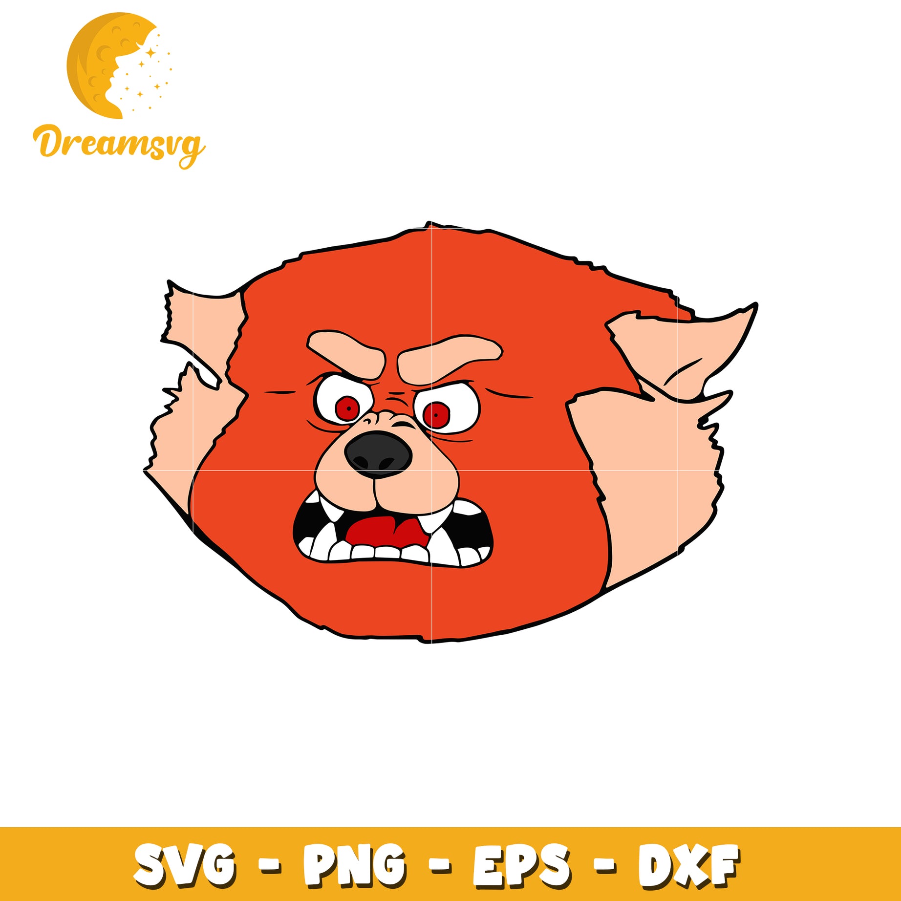 Fierce Red Bear Face SVG Clipart for Creative Projects