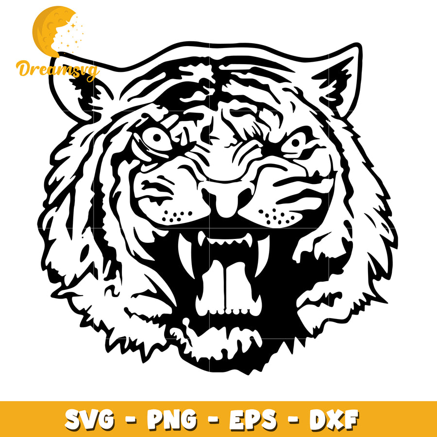 Fierce Tiger Head SVG Design for Cutting and Crafting Projects